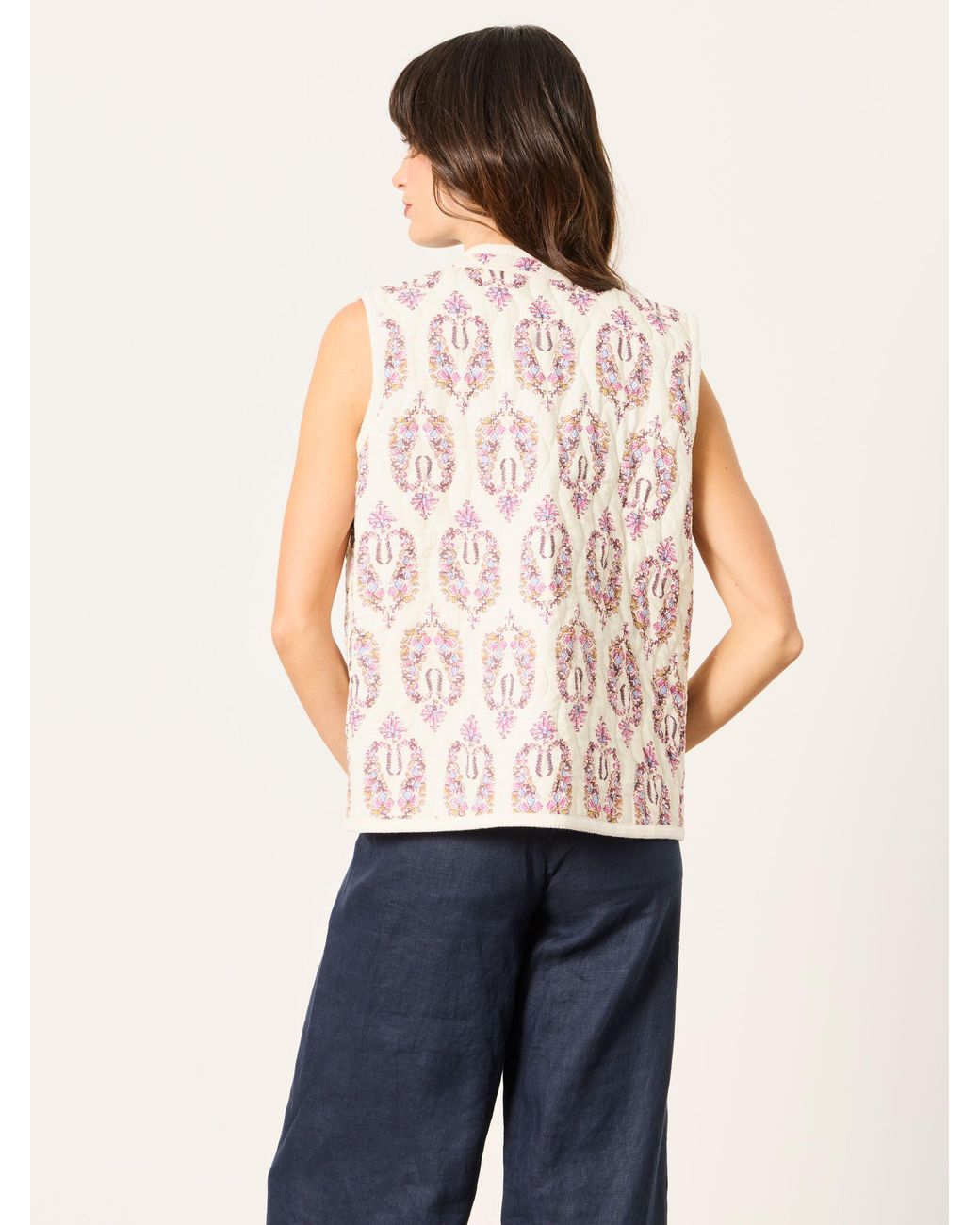 FatFace Natural Petite Floral Waistcoat
