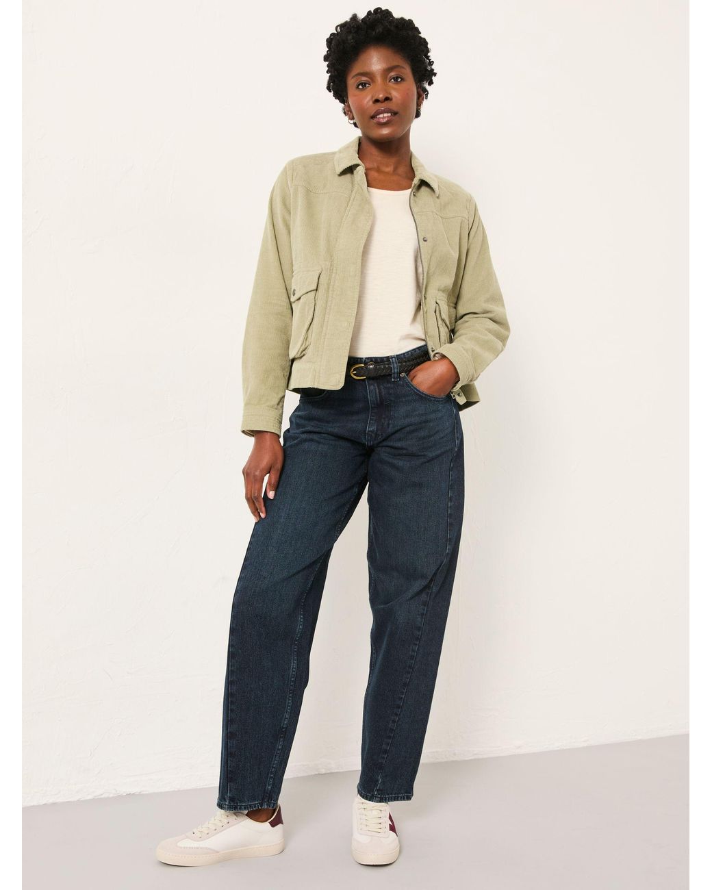 FatFace Blue Roseland Full Length Barrel Leg Jeans