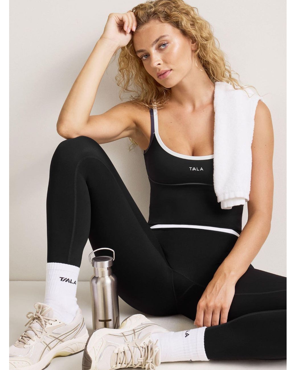 Tala Black Contrast Double Strap Vest