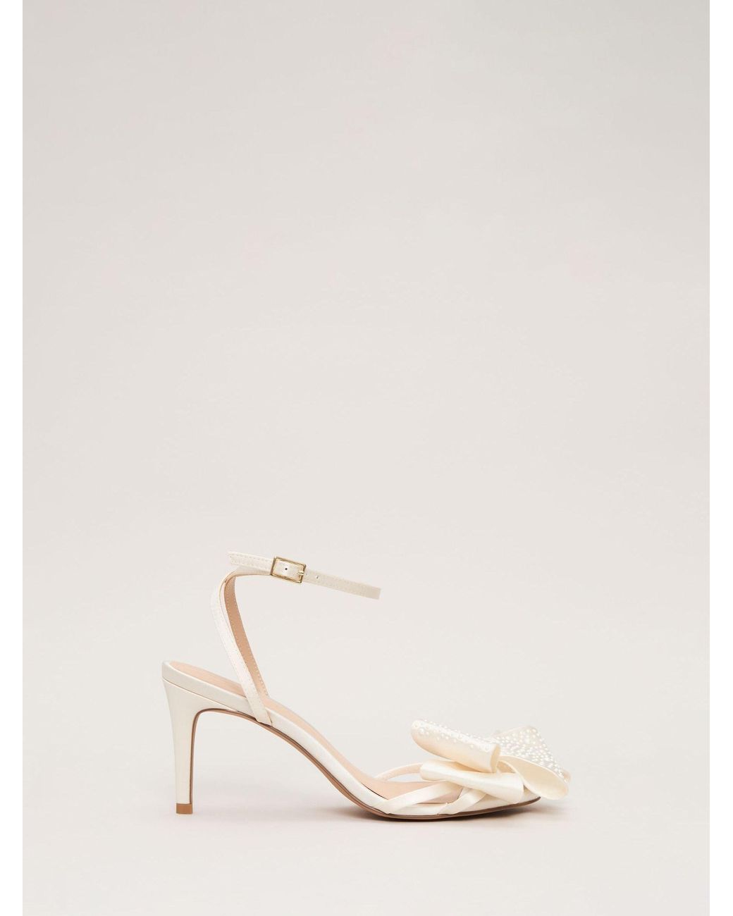 Phase Eight Natural Pearl Bow Sandals