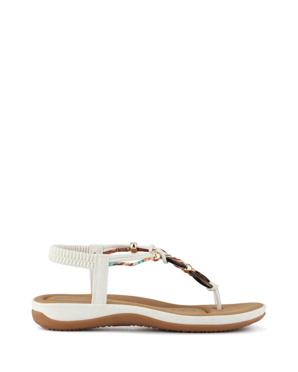 Pavers Natural Elasticated Toe Post Sandals
