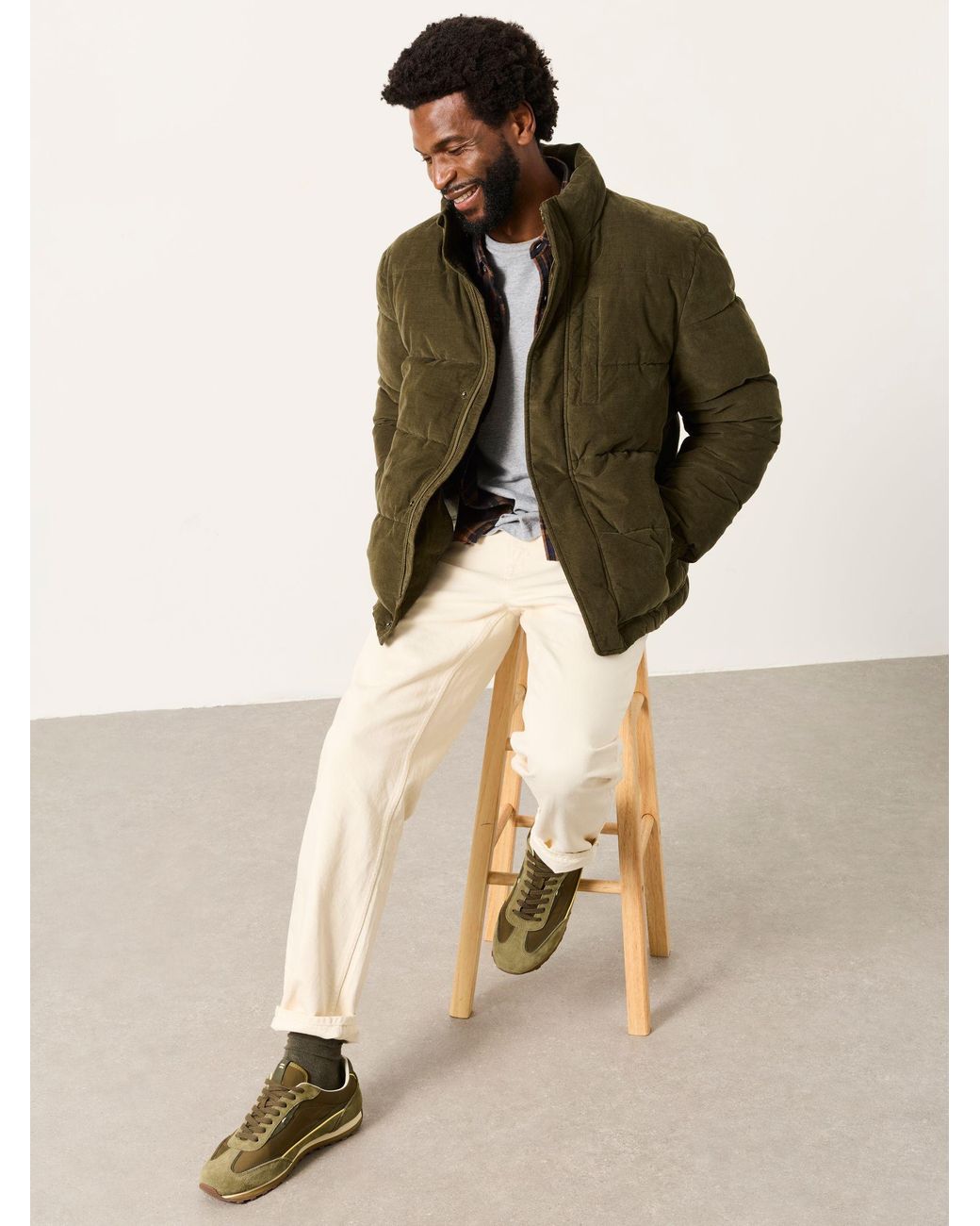 FatFace Green Cord Padded Jacket for men