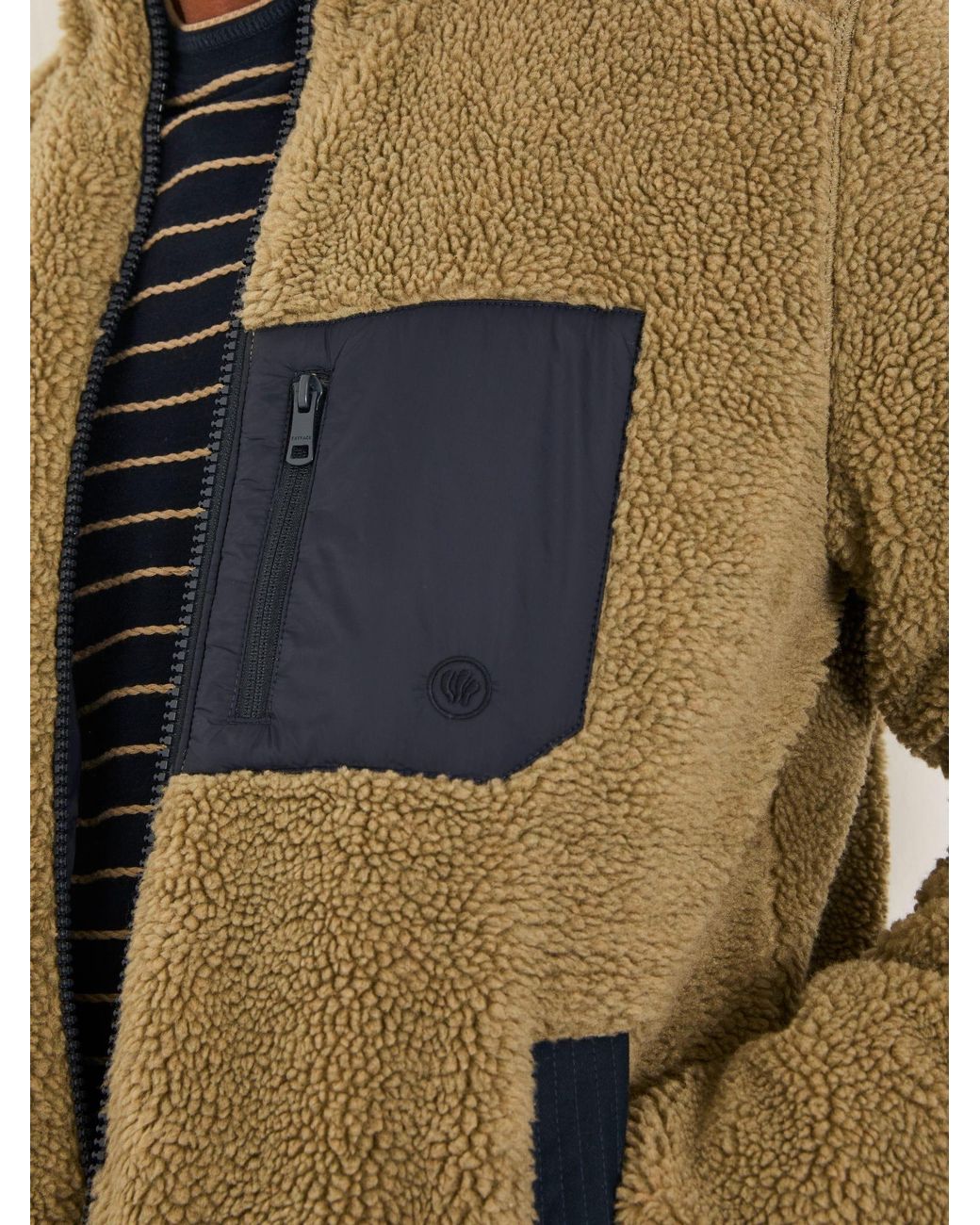 FatFace Gray Tromso Fleece Jacket for men