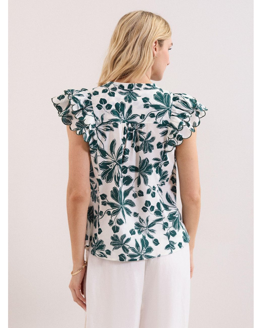 Phase Eight Blue Rena Cotton Blouse