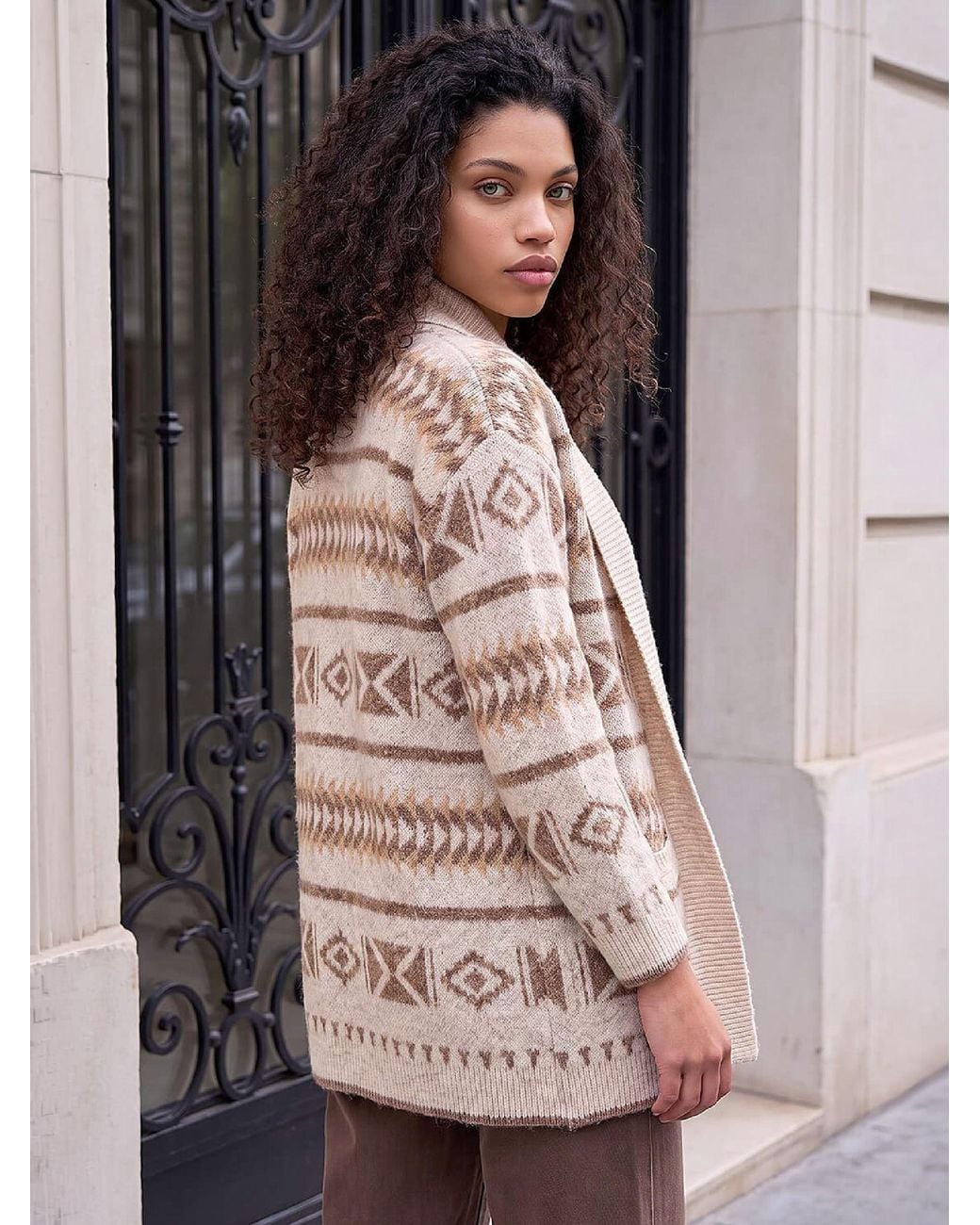 Roman Petite Aztec Cardigan in Brown | Lyst