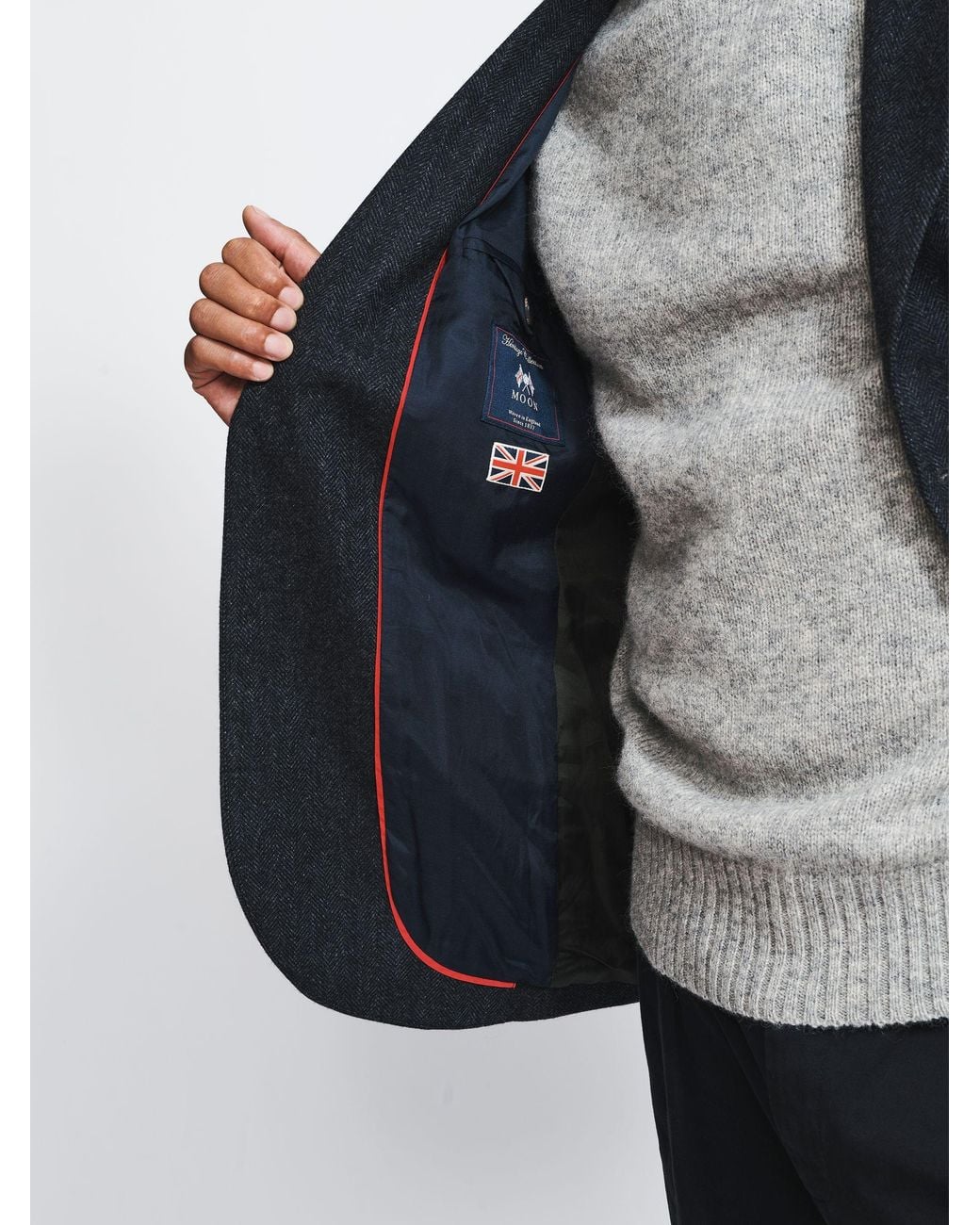 aubi Blue Wellington Wool Blazer for men