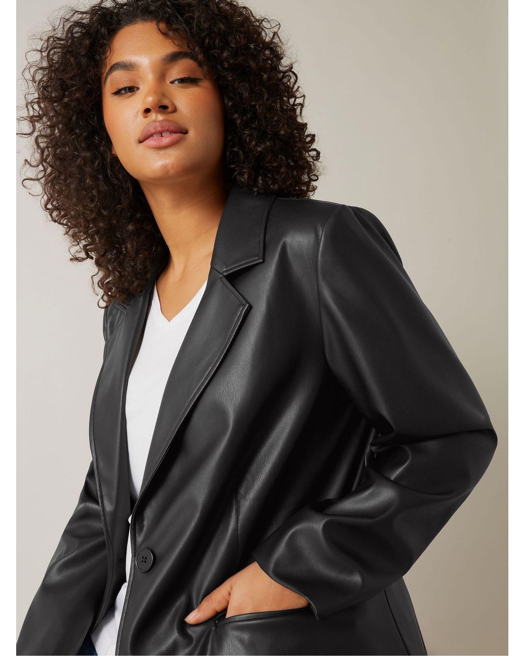 Evans Black Pu Blazer
