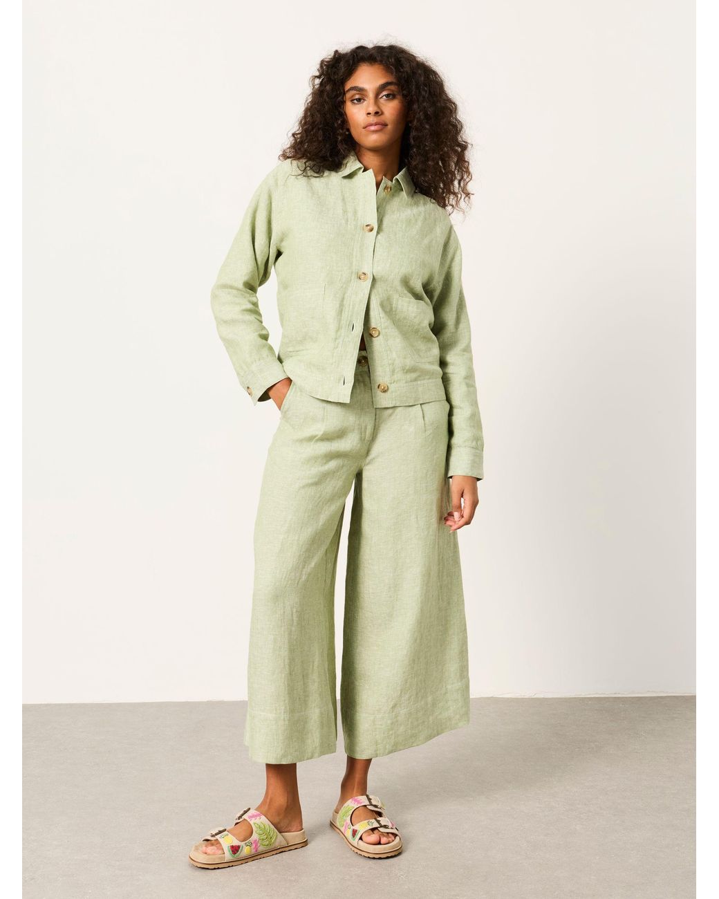 FatFace Green Fatface Darcy Petite Linen Jacket