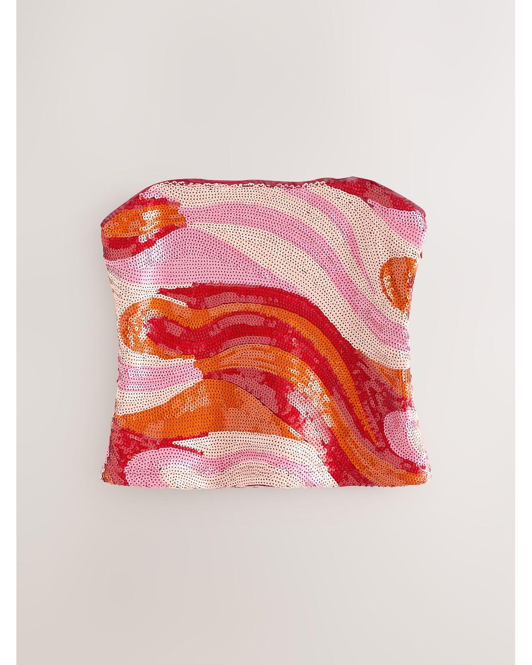 Next Red Sequin Bandeau Top