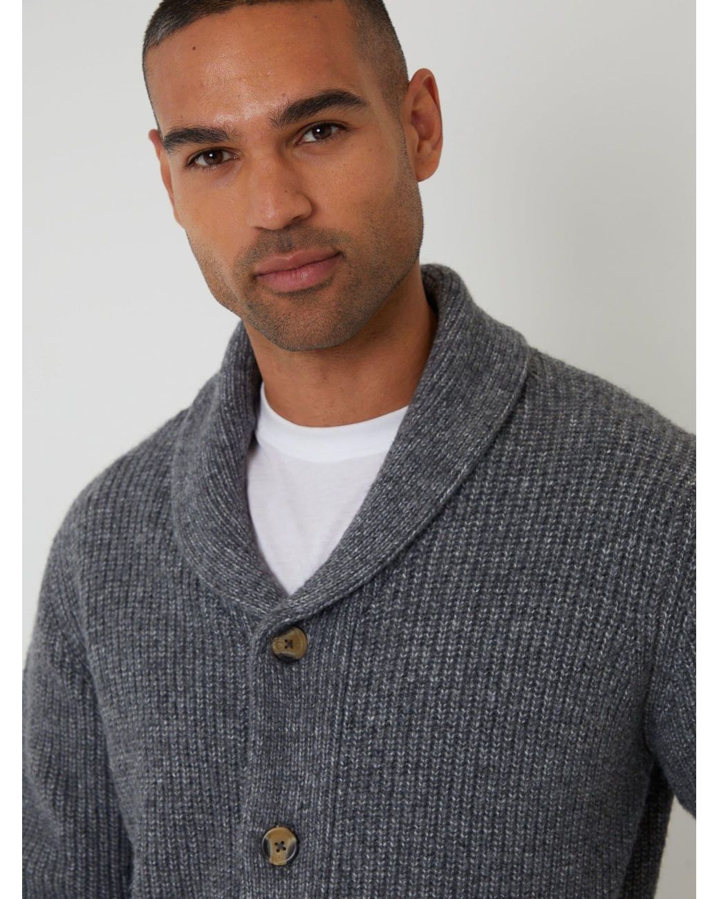 Threadbare Gray Shawl Cardigan for men