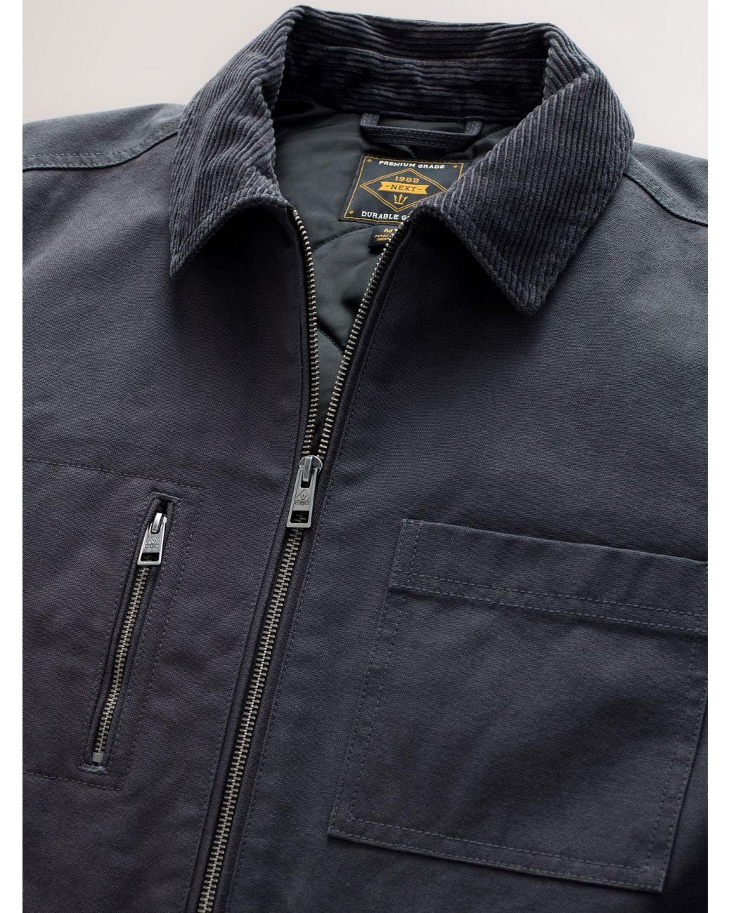 Next Black Charcoal Canvas Chore Jacket for men