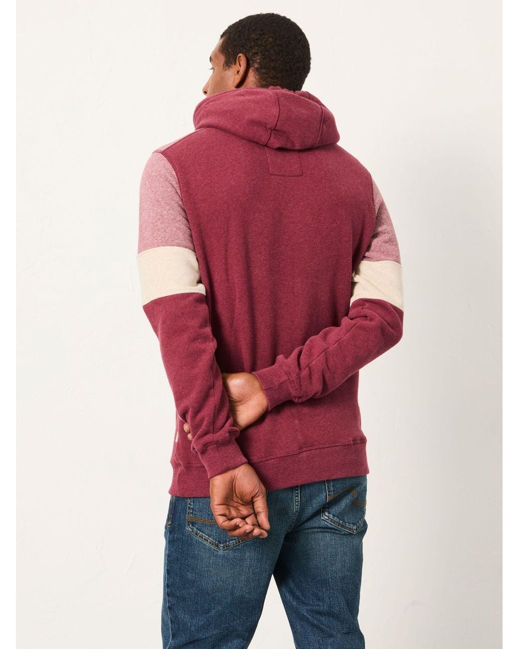 FatFace Red Brooke Brooke Cut And Sew Hoodie for men