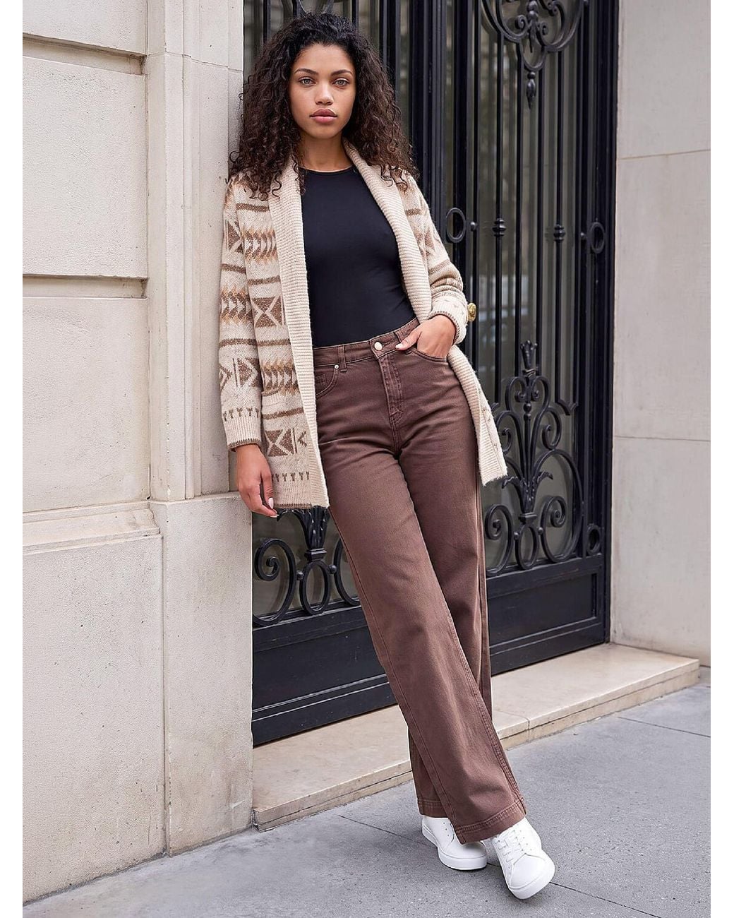 Roman Petite Aztec Cardigan in Brown | Lyst