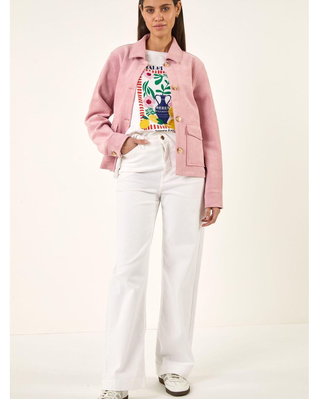 Roman Blue Suedette Button Jacket