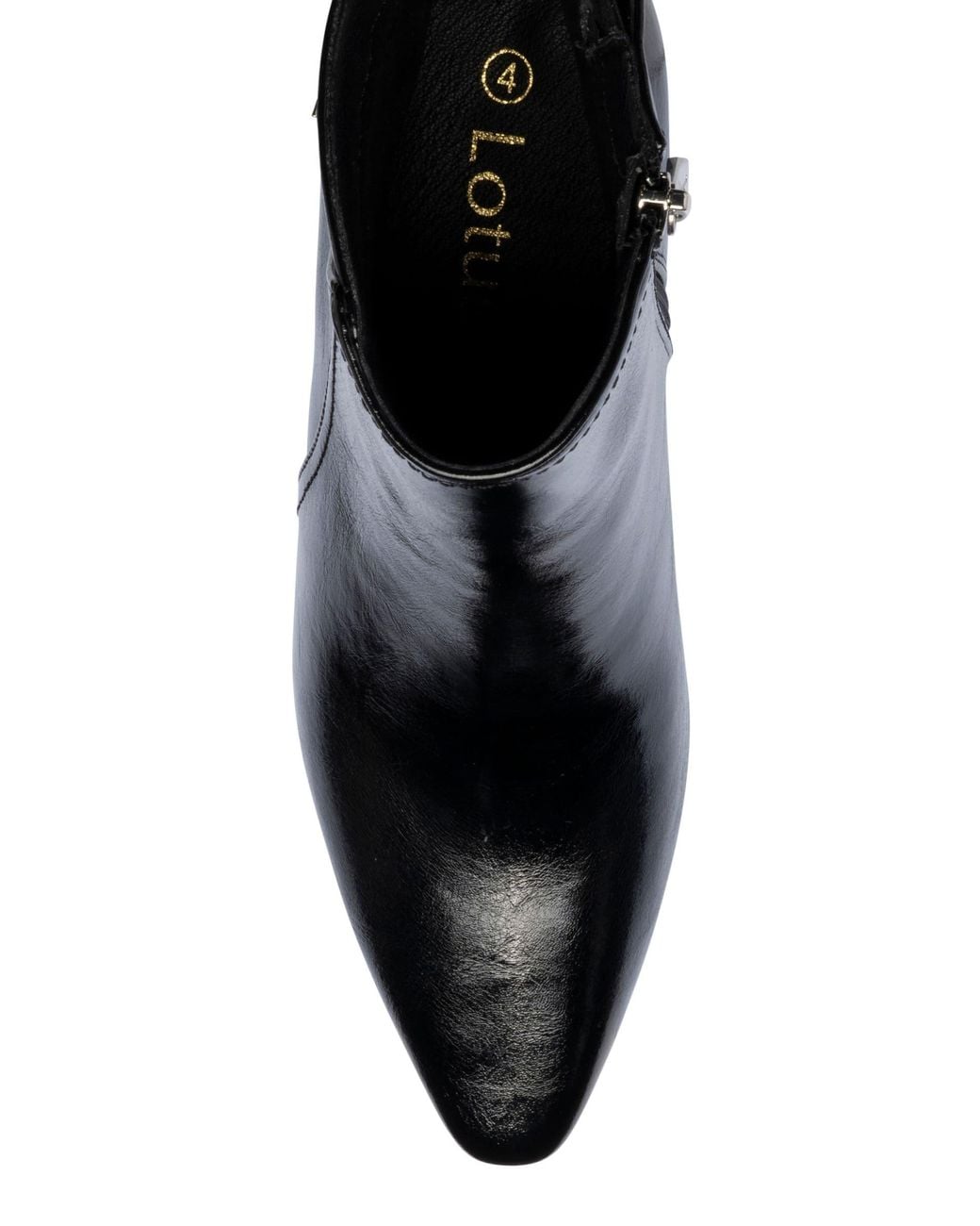 Lotus Black Pointed Toe Ankle Boots