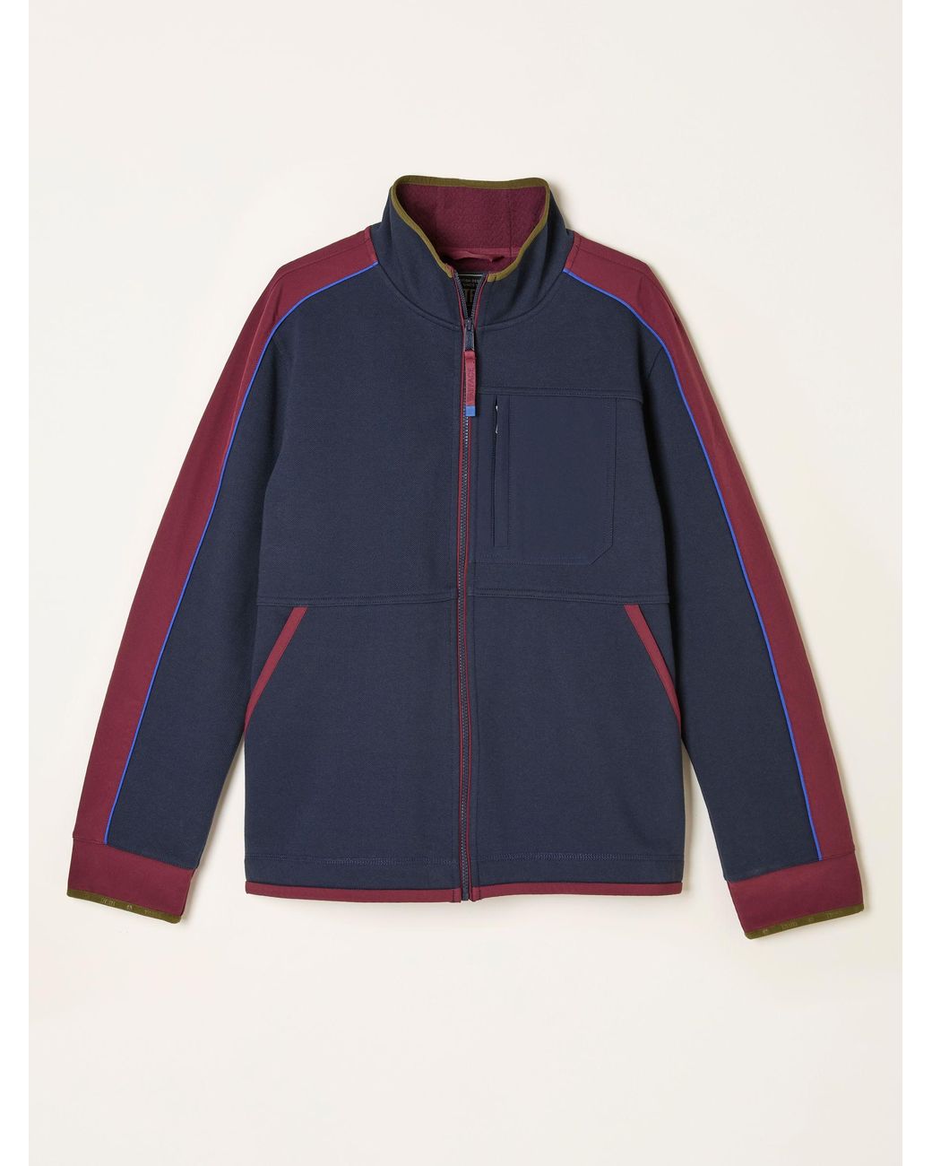 FatFace Blue Airlie Hybrid Zip Through Sweat for men