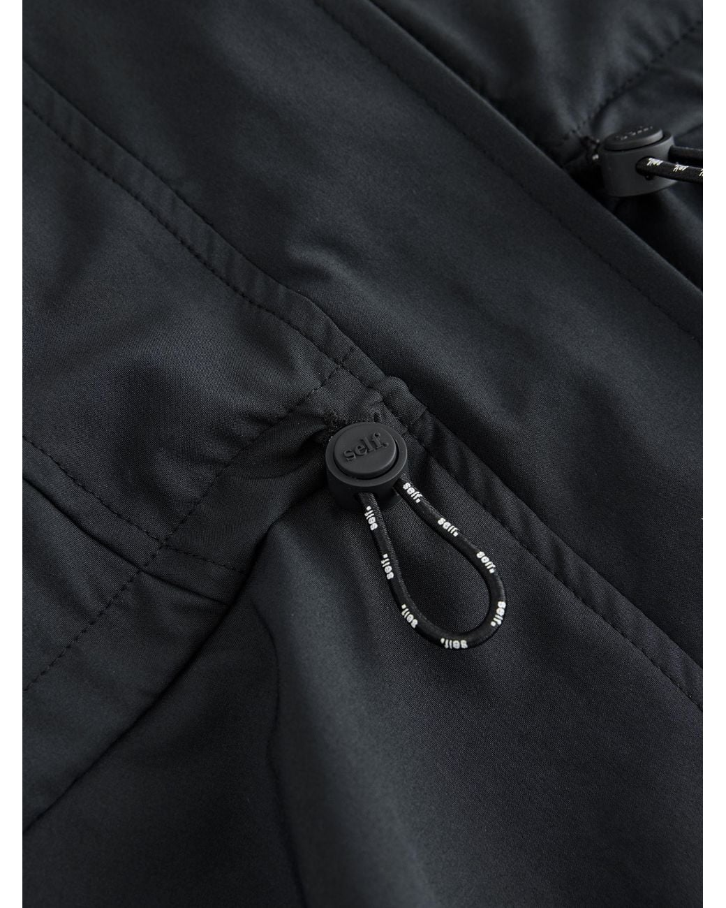 Self Black 4 Way Stretch Funnel Neck Jacket