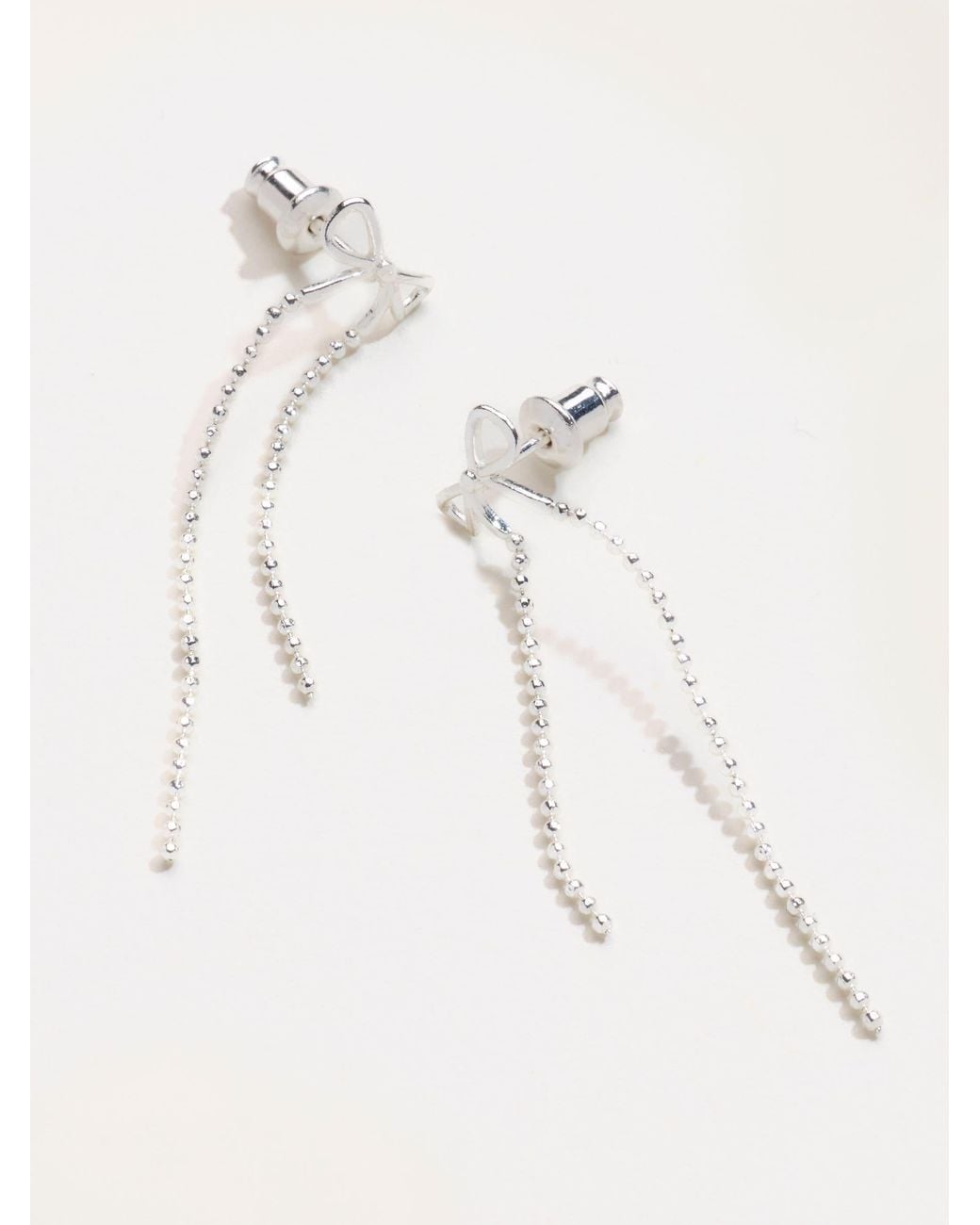 FatFace White Bow Earrings