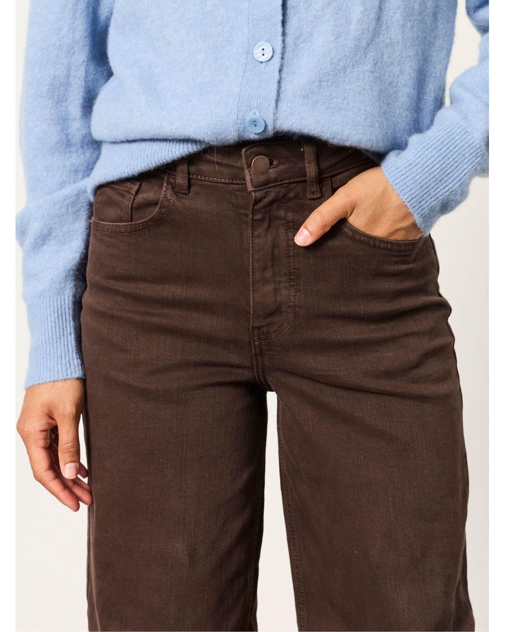 FatFace Brown Welling Wide Leg Wide Leg Jeans