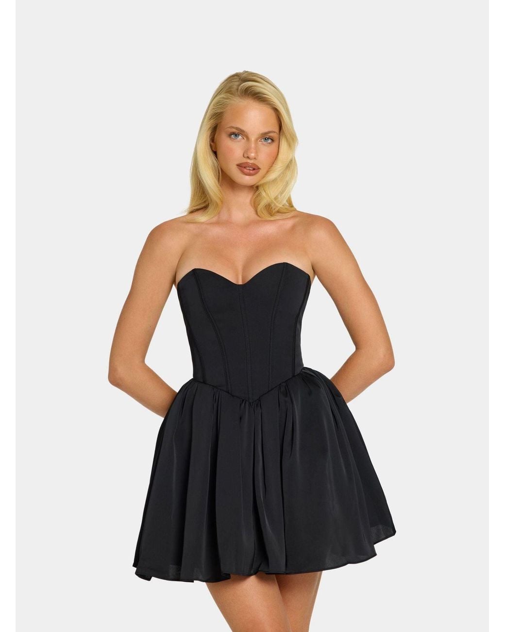 Oh Polly Corset Tulle Mini Dress in Blue | Lyst