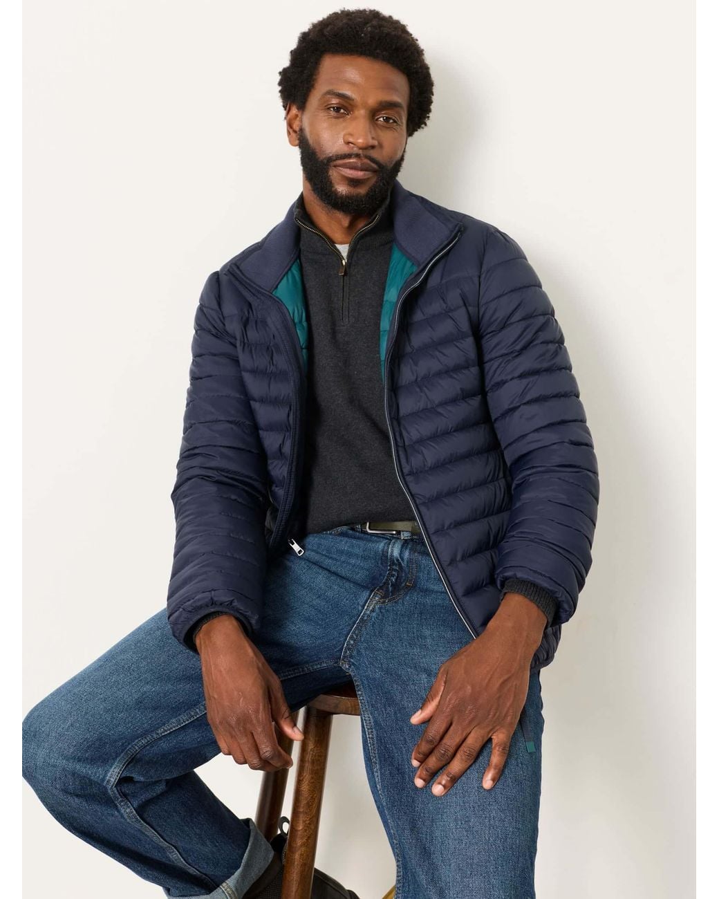 FatFace Blue Dartmouth Lightweight Quilted Jacket for men