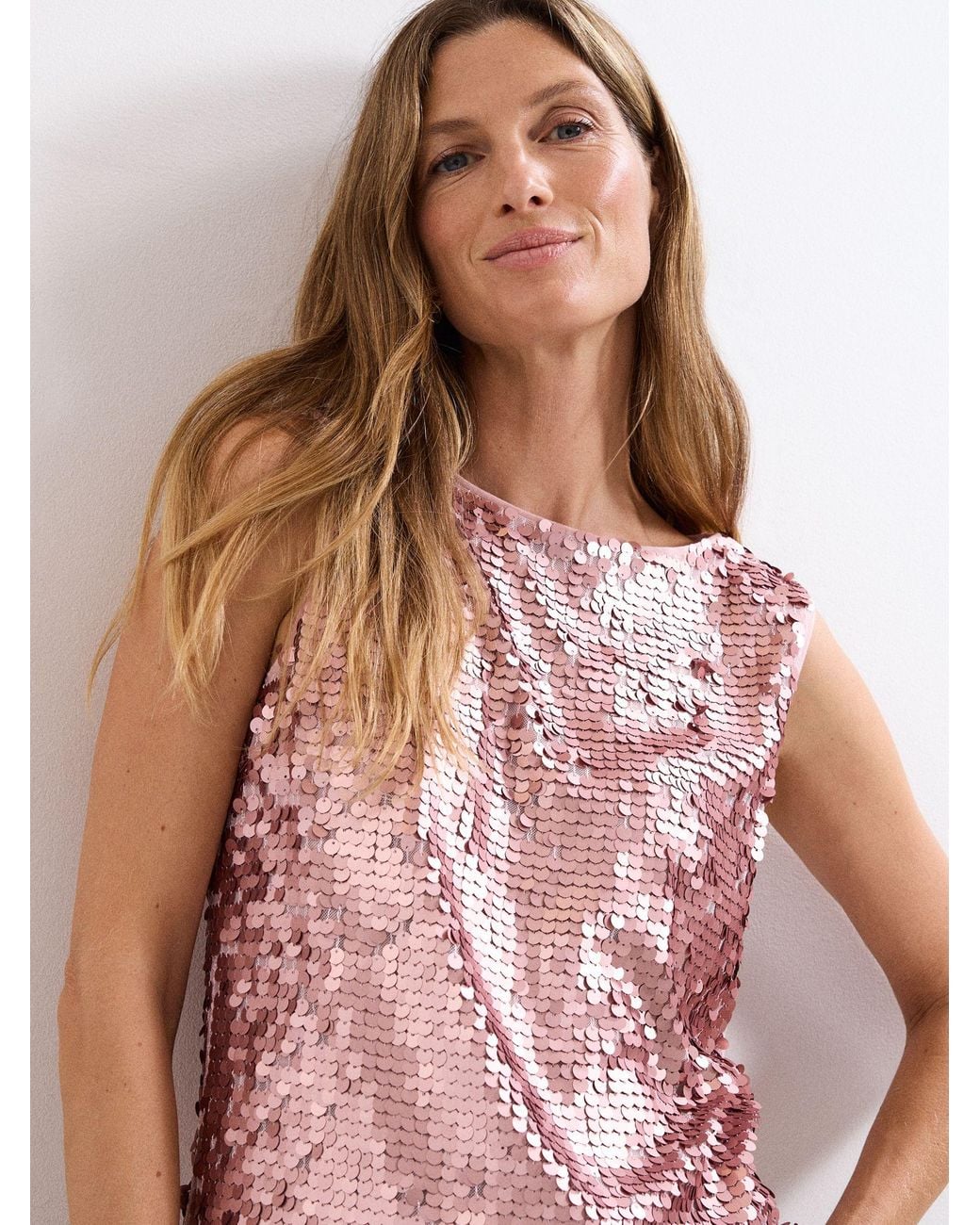 Phase Eight Pink Tasha Sequin Top