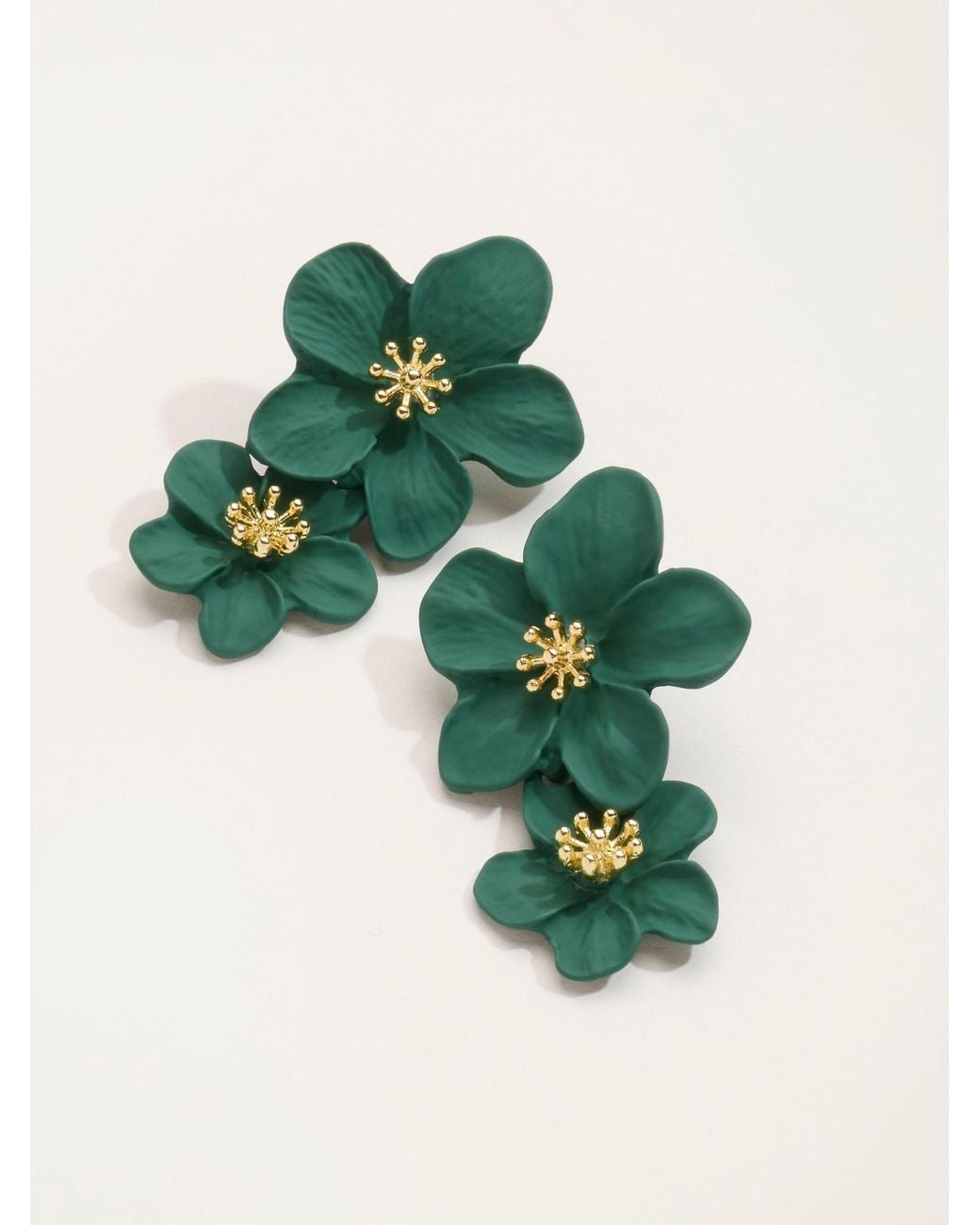 FatFace Black Stament Floral Earrings