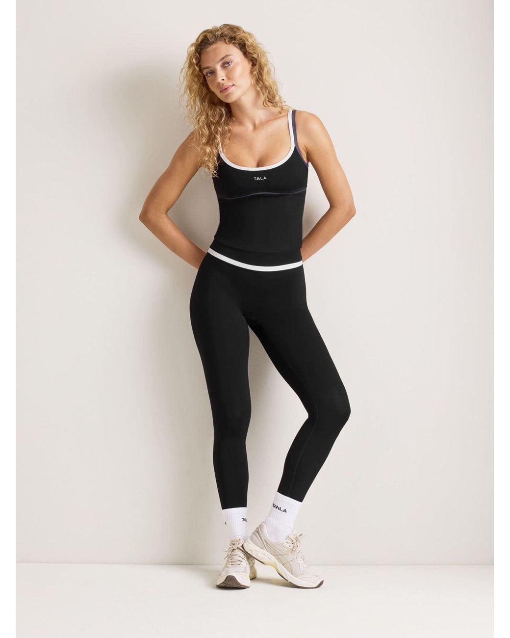 Tala Black Contrast Double Strap Vest