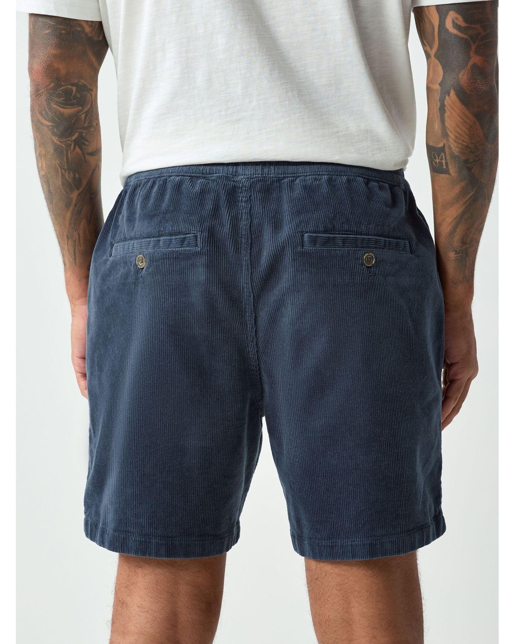 Next Blue Elasticated Waist 7 Inch Cord Shorts for men