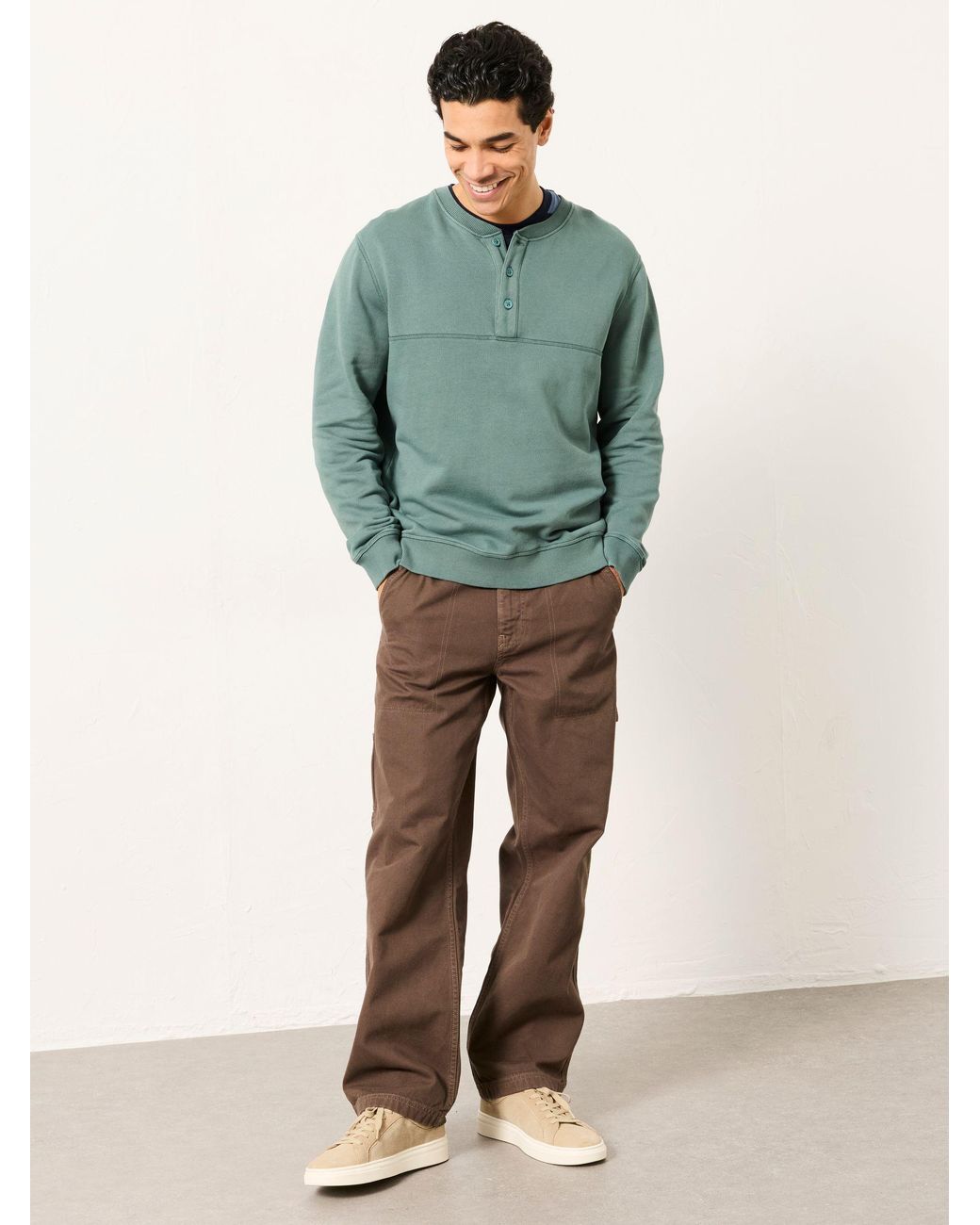 FatFace Blue Brooke Henley for men