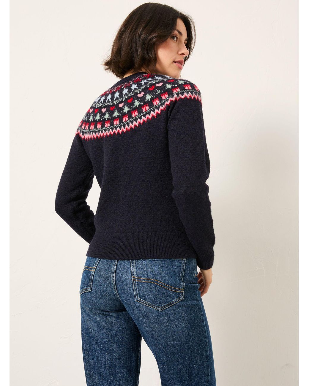 FatFace Blue Noelle Fairisle Knitted Crew Neck Jumper