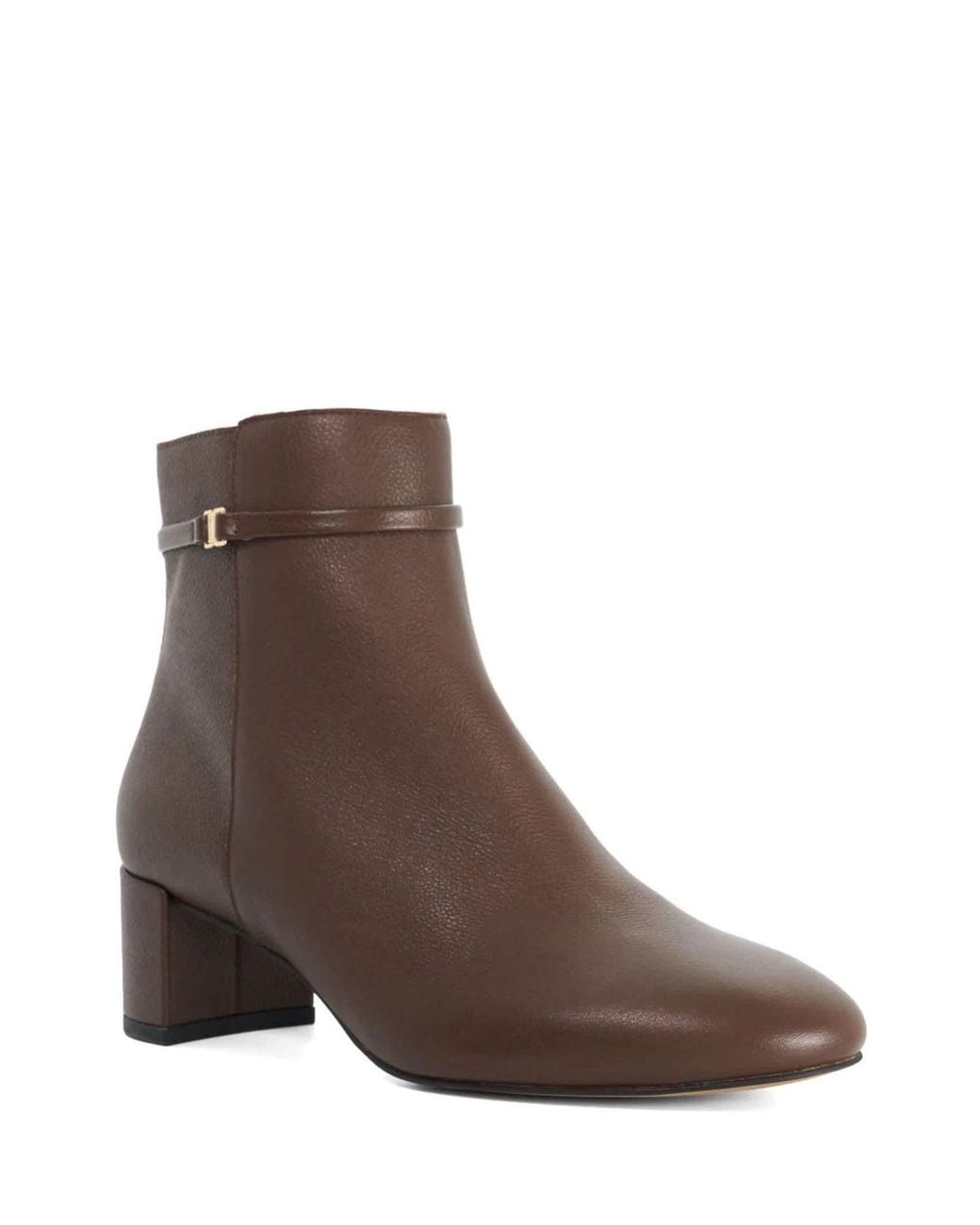 Dune Brown Oaken Ankle Boots