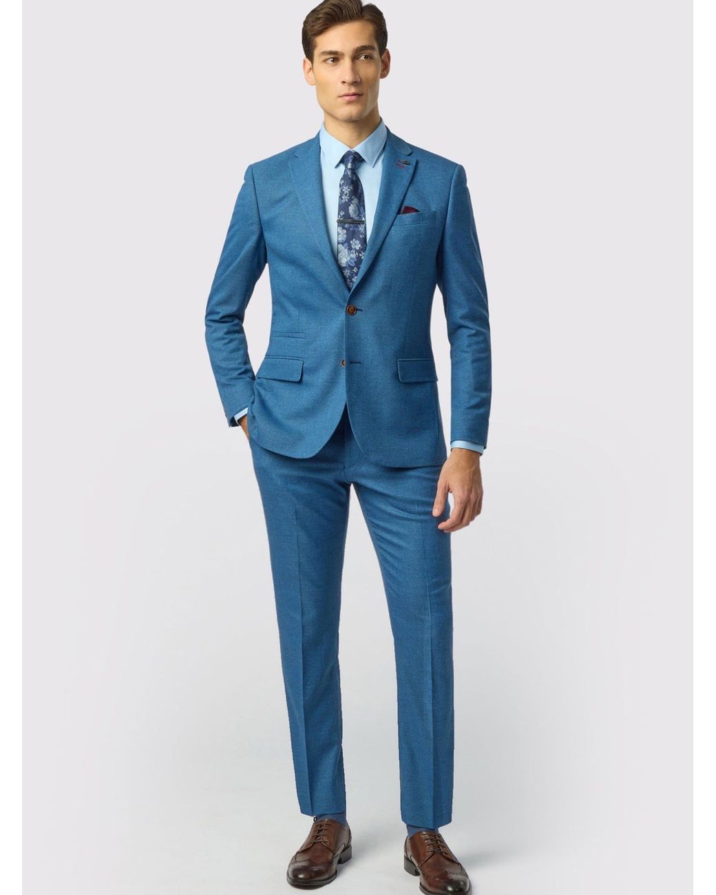 Antique Rogue Blue Slim Fit Blake Texture Jacket for men