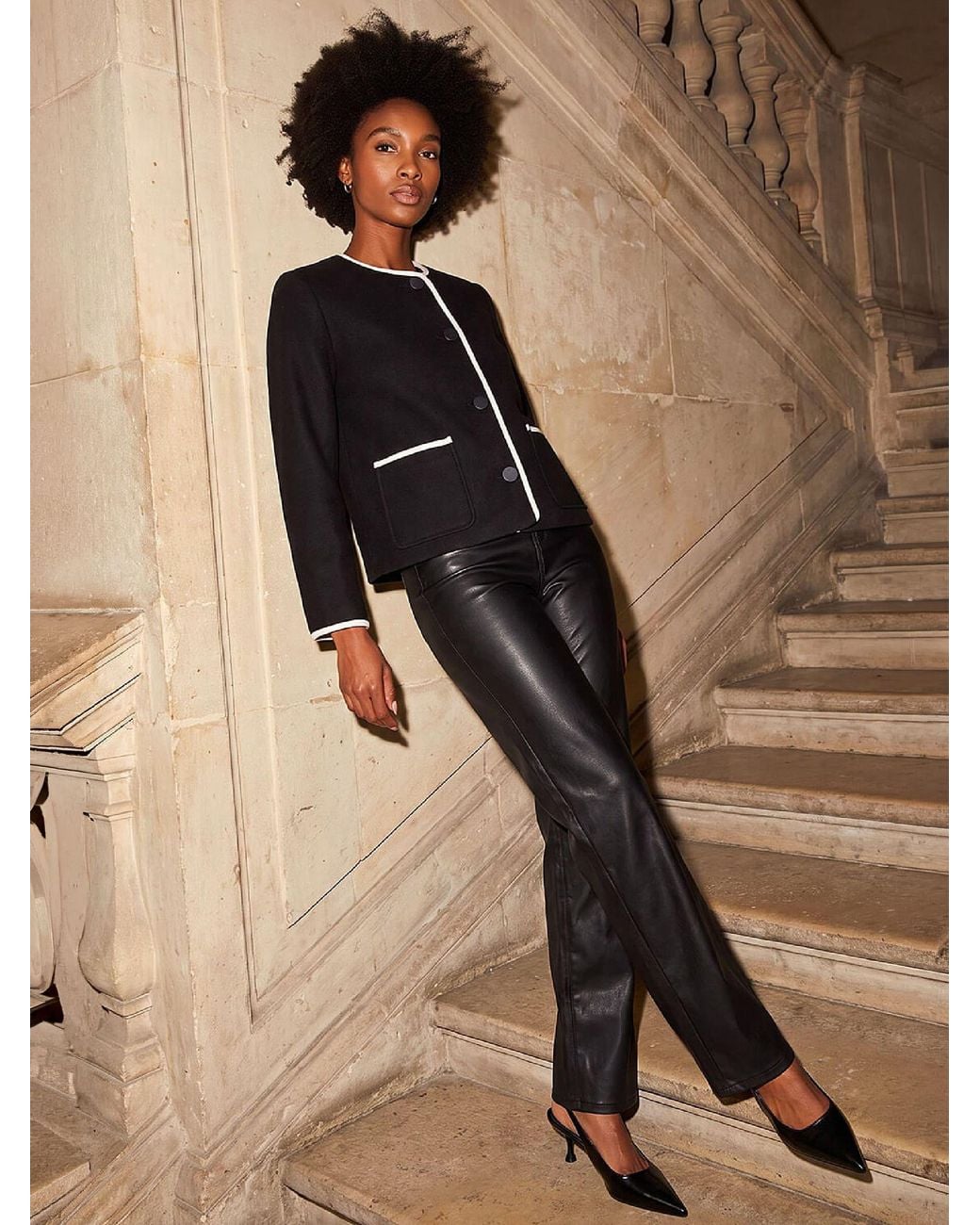 Roman Black Tipped Smart Jacket