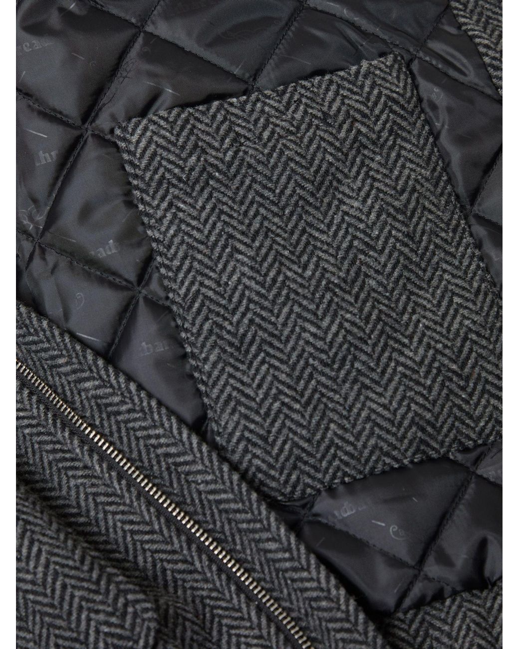 Threadbare Blue Herringbone Faux Wool Collared Jacket for men