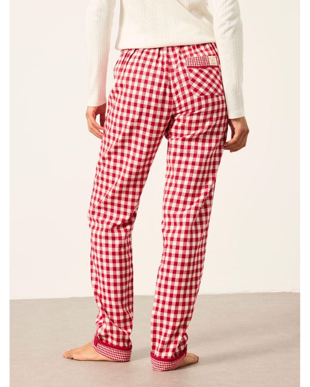 FatFace Red Eva Gingham Pyjama Bottoms