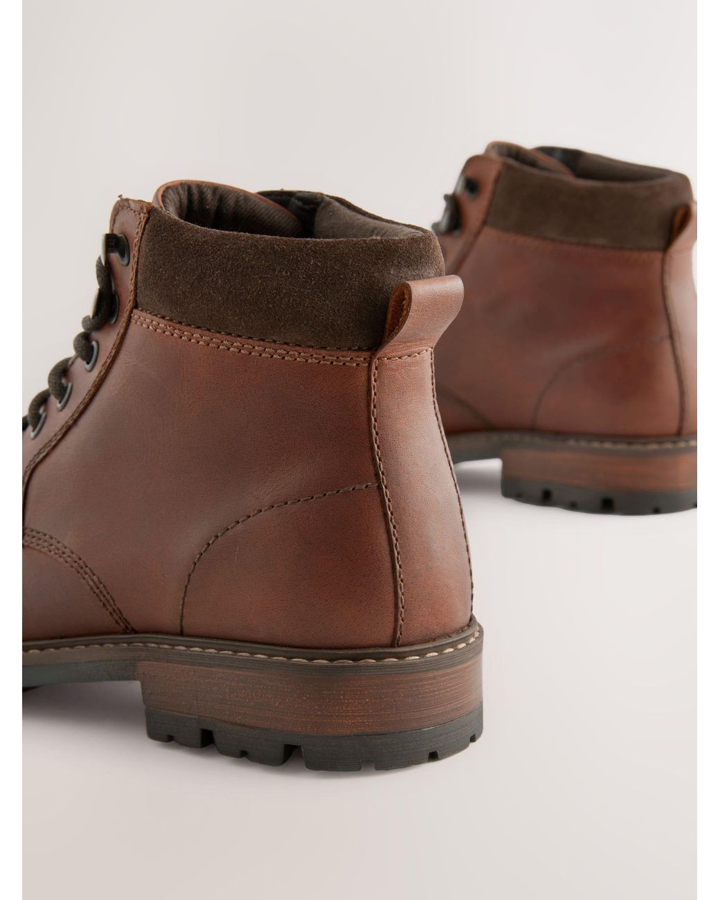 Next Brown Leather Boots for men