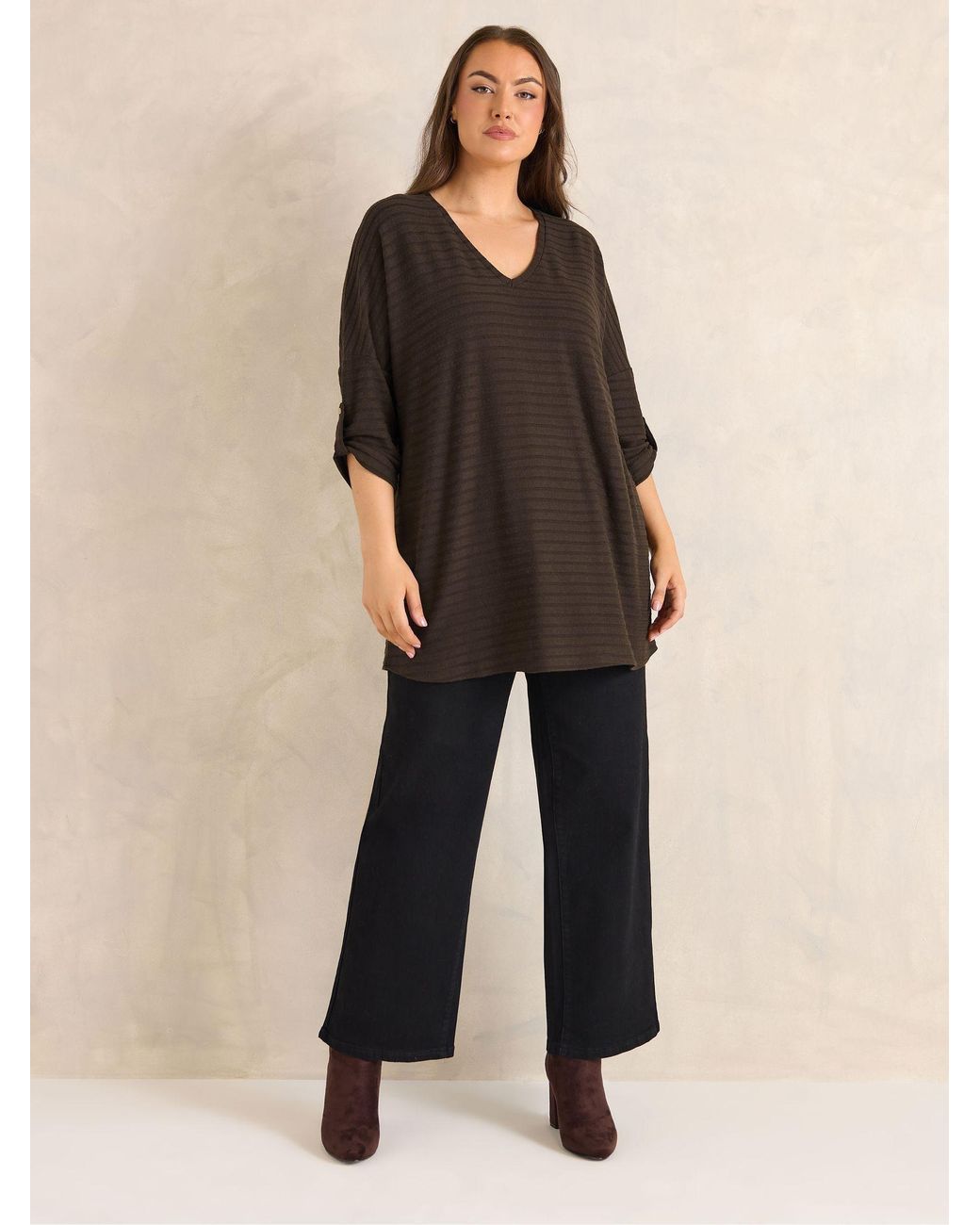 Evans Gray Turn Back Sleeve Jumper