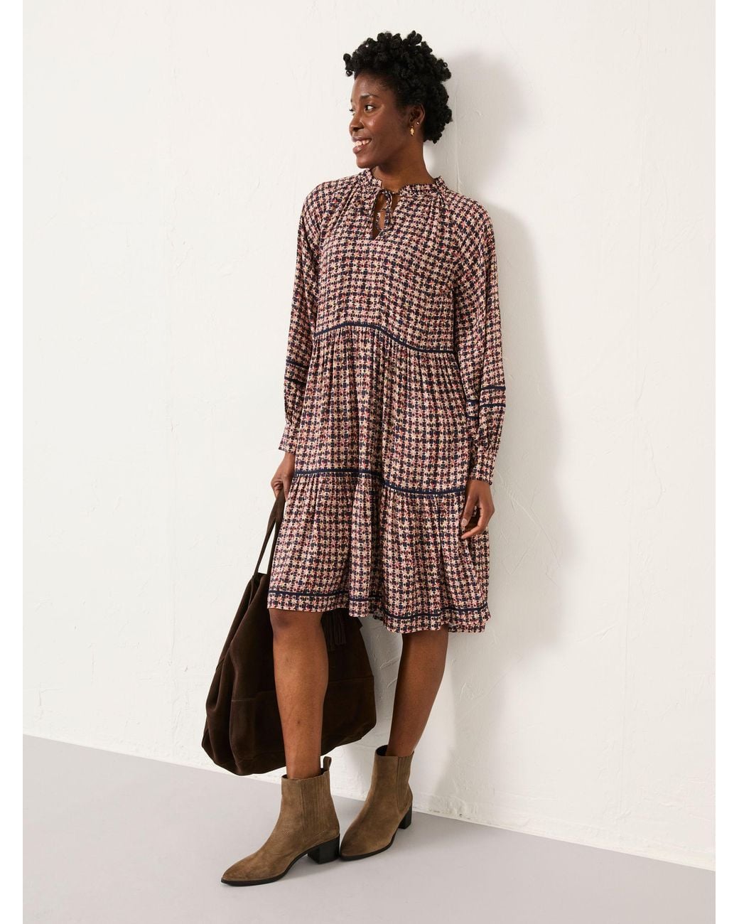 FatFace Blue Petite Stirling Midi Dress