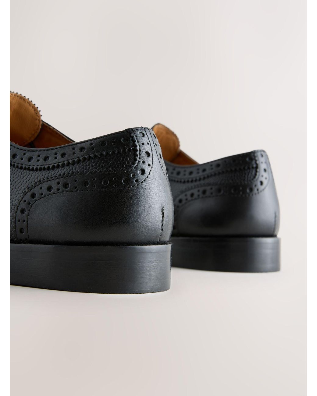 Next Black Leather Brogue Shoes for men
