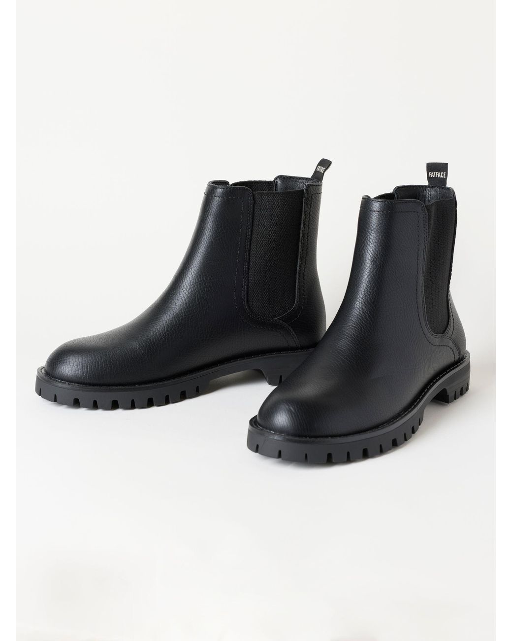 FatFace Black Fatface Avebury Regular Fit Pu Chelsea Boots