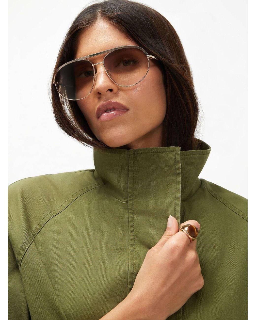 River Island Green Drop Hem Drawstring Utility Jacket
