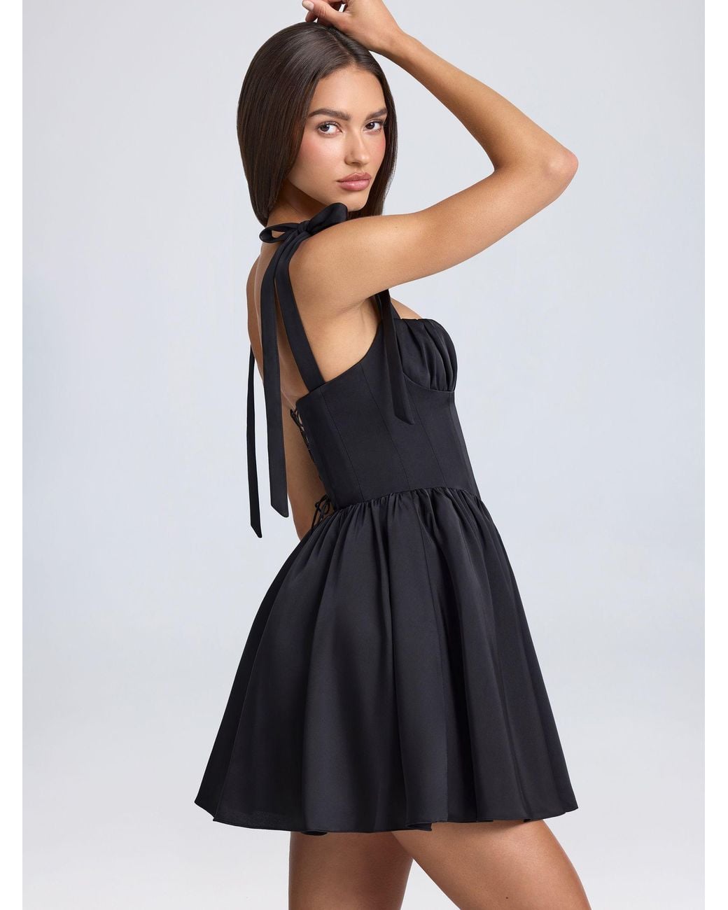 Oh Polly Draped Corset Mini Dress in Blue | Lyst