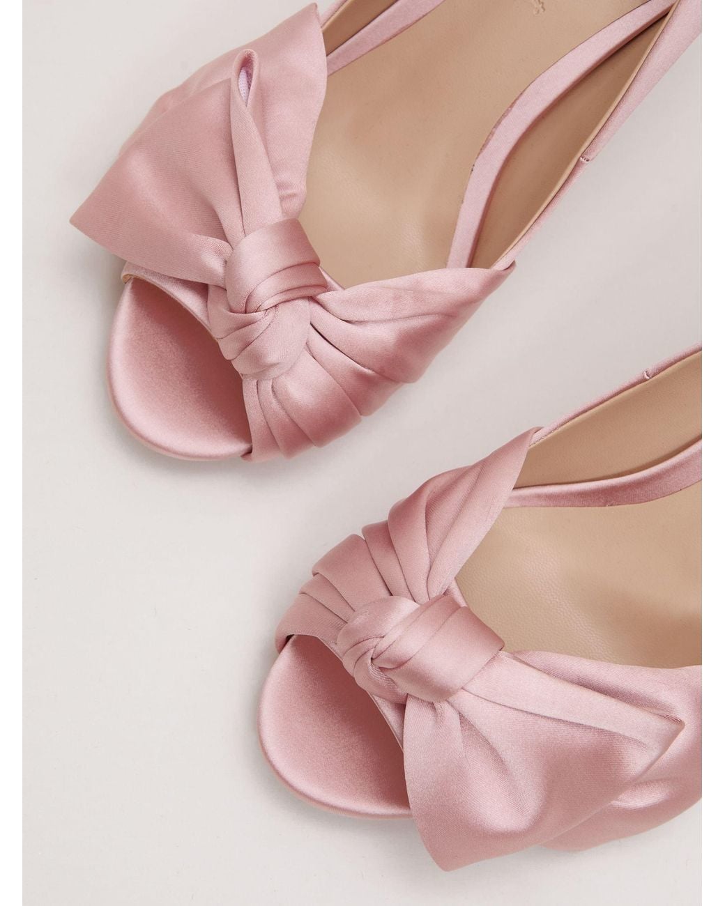 Phase Eight Pink Satin-Halbschuh