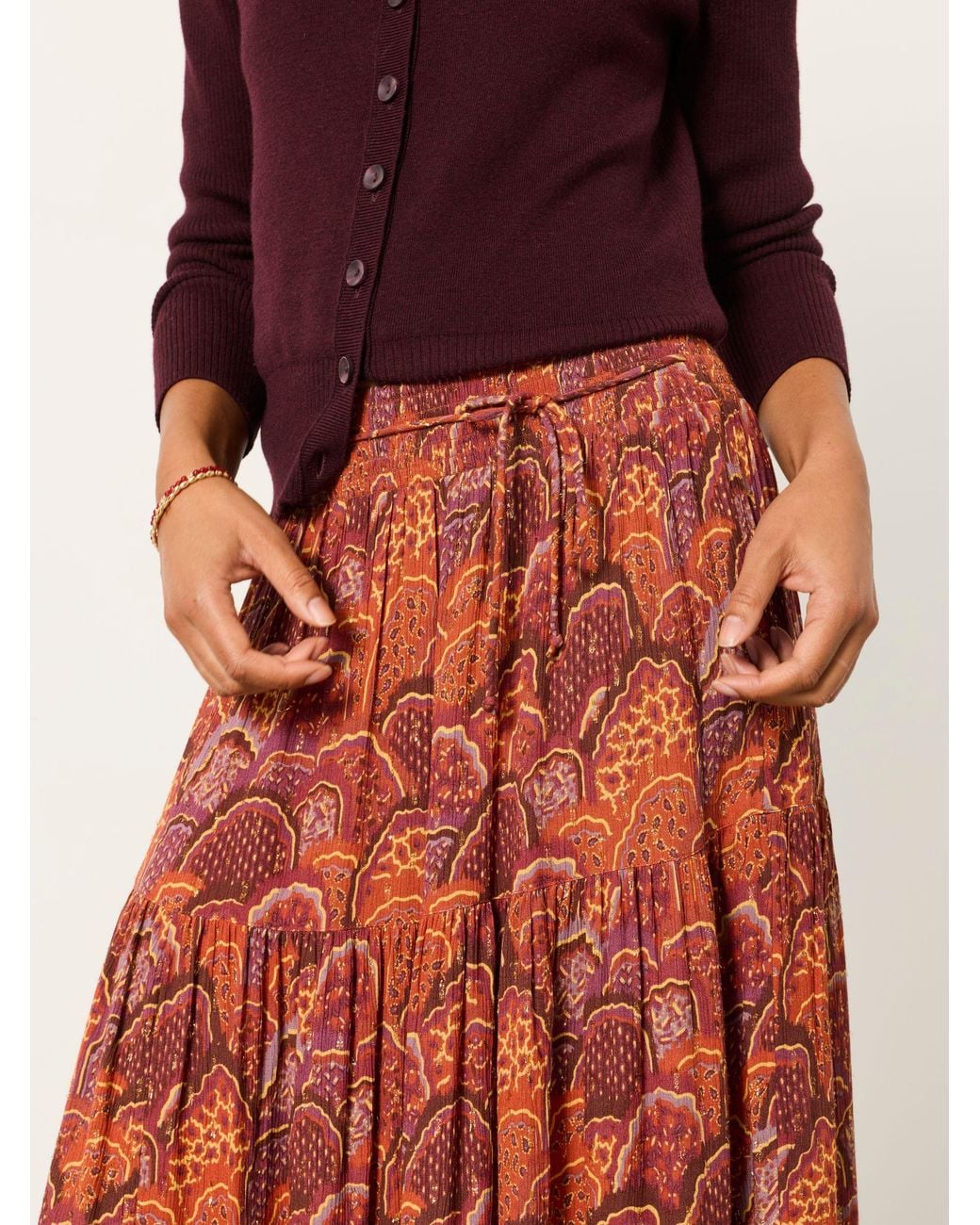 FatFace Red Jayla Maxi Skirt