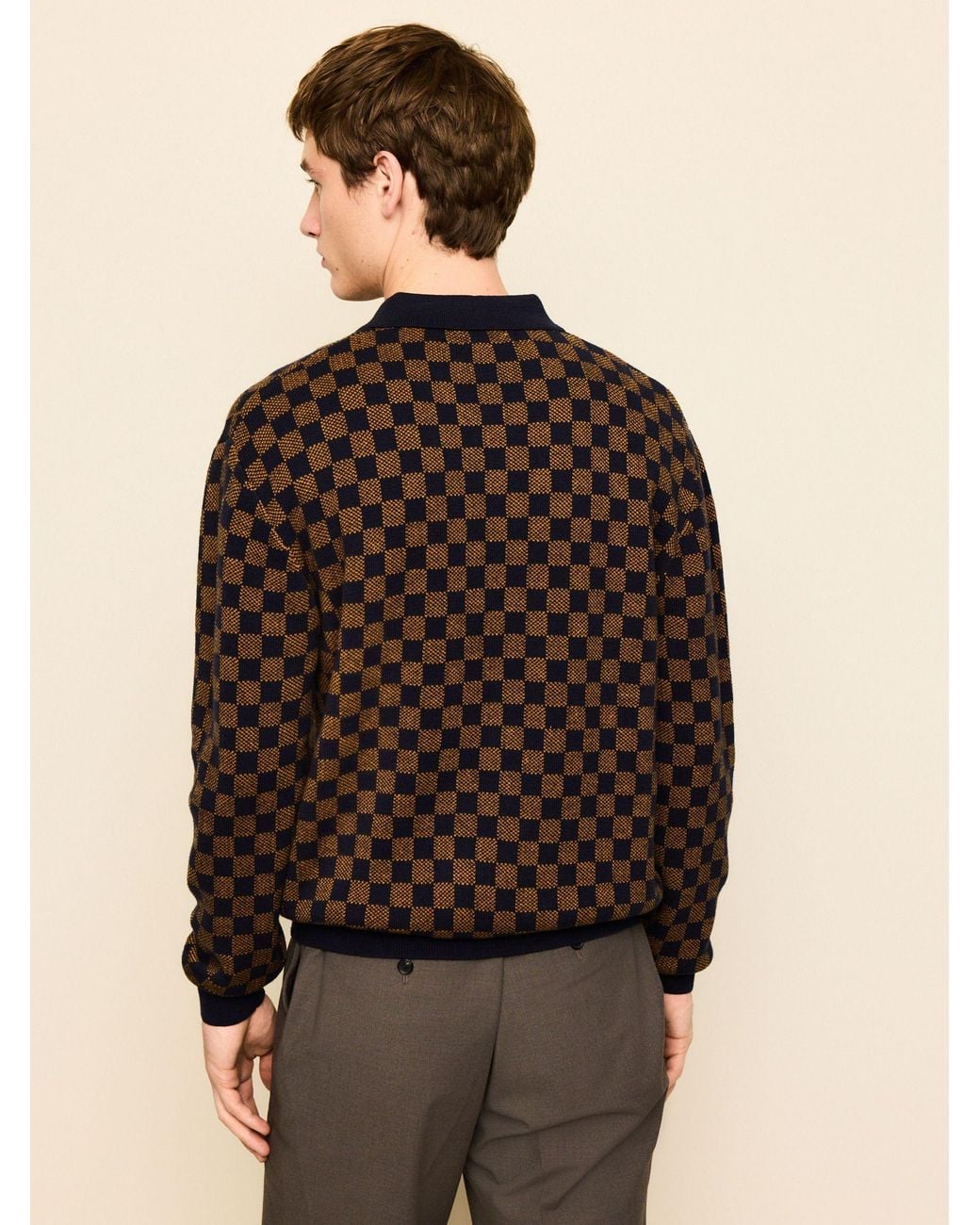 Next Multicolor Regular Fit Geo Pattern Zip-Through Collared Cardigan for men