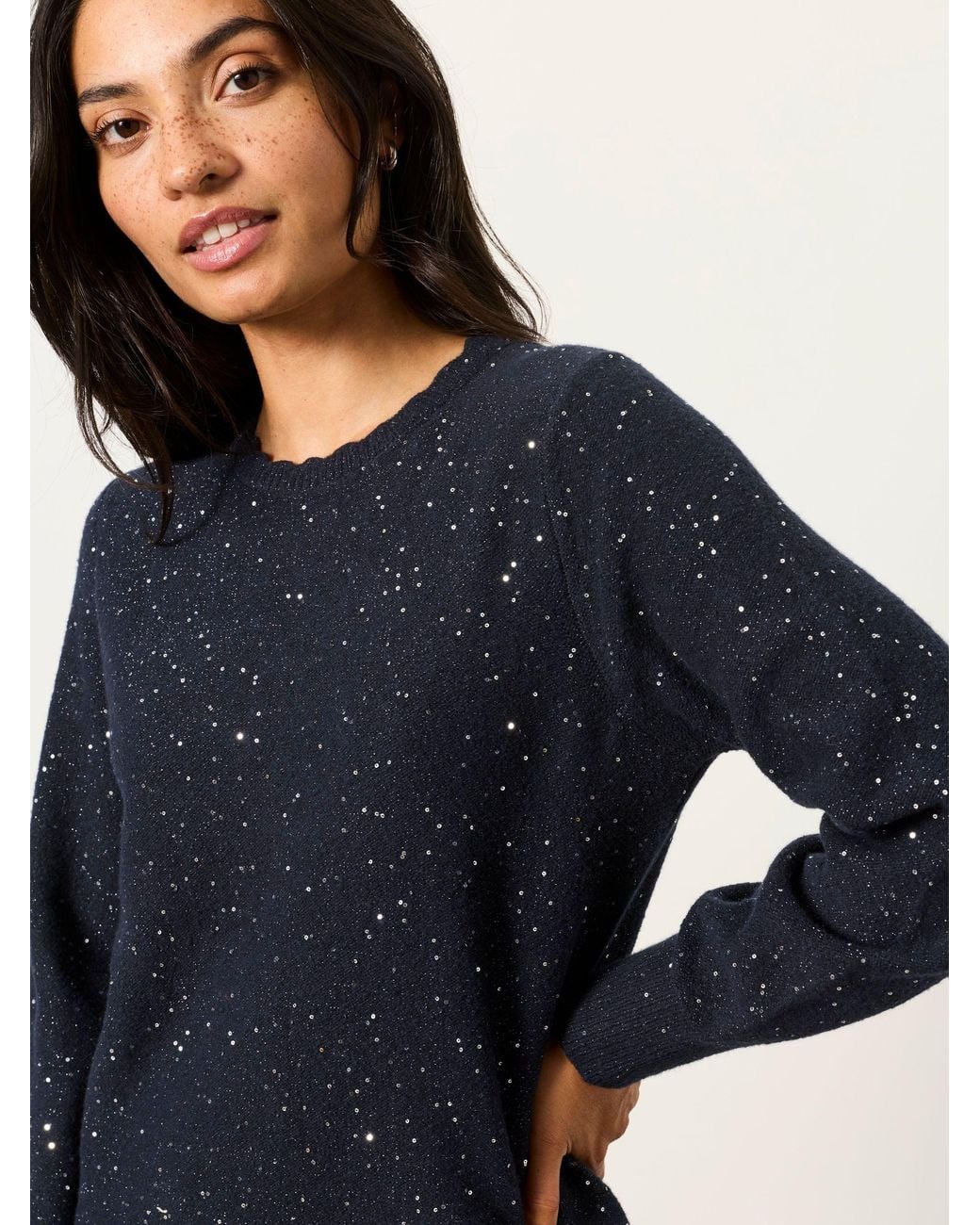 FatFace Blue Skylar Knitted Dress
