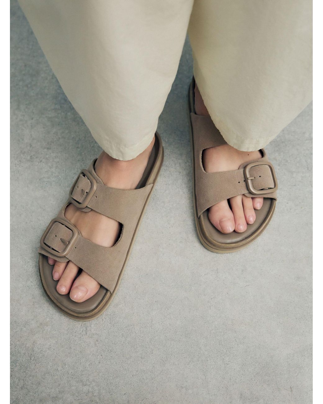Next Natural Forever Comfort Double Strap Footbed Sandals