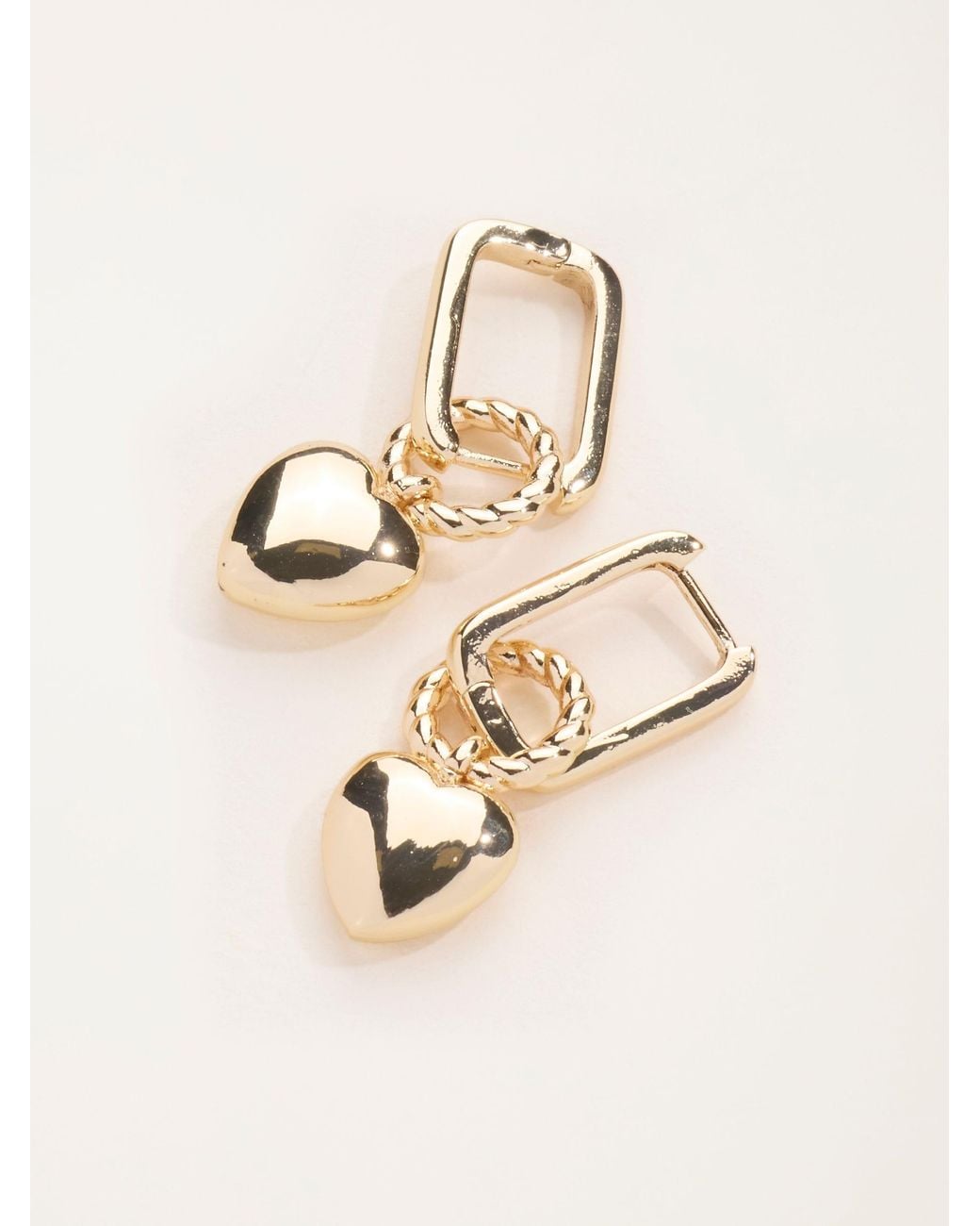 FatFace Natural Fatface Tone Heart Hoop Earrings