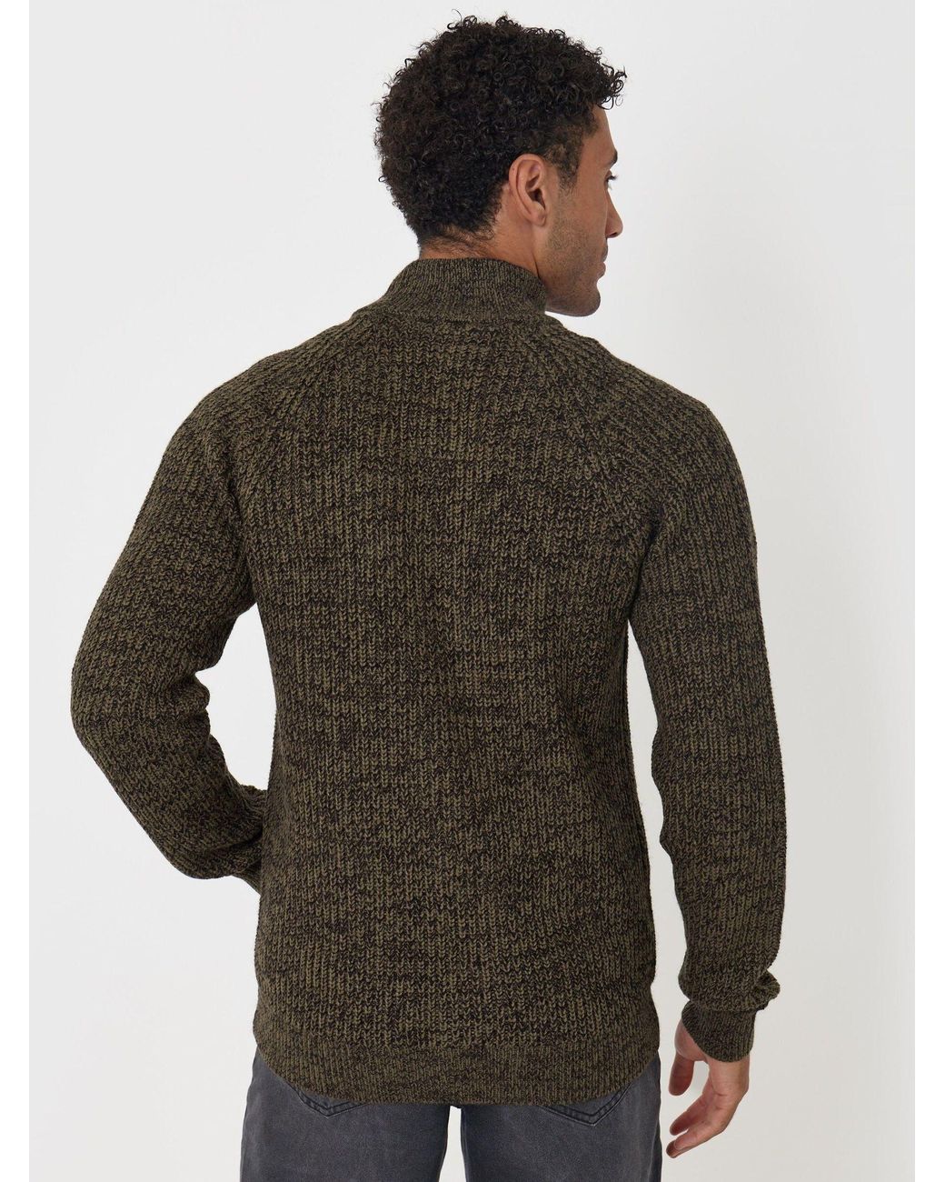 Threadbare Brown Full-Zip Cardigan for men